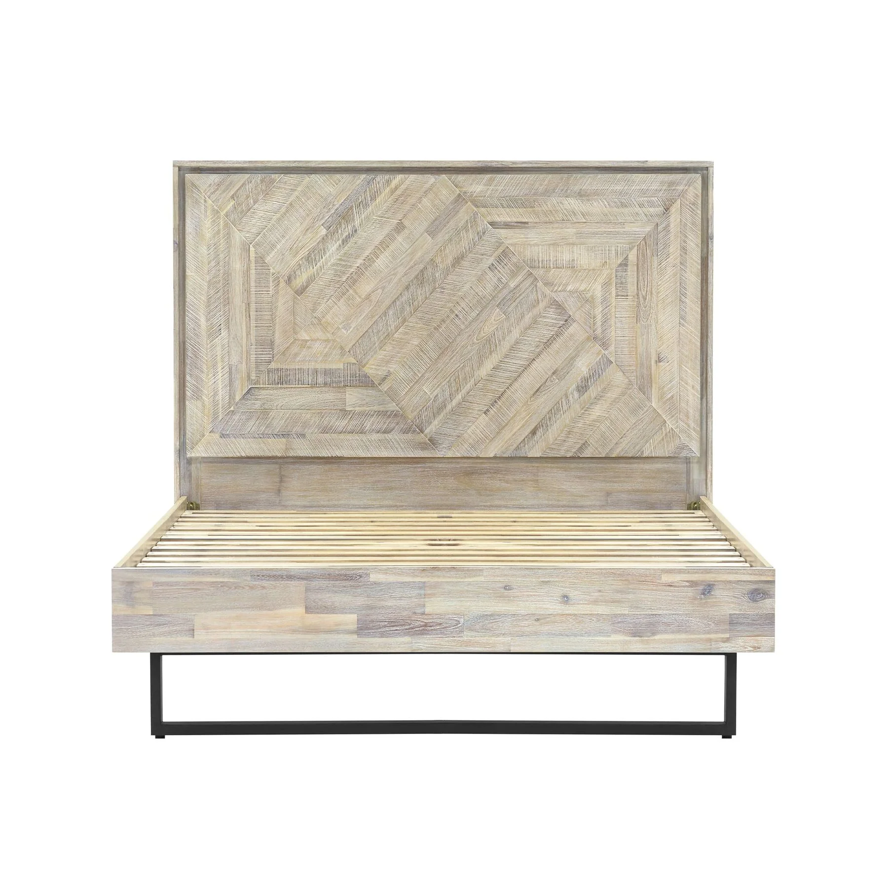 Peridot 3 Piece Queen Bedroom Set in Natural Acacia Wood - Image 2