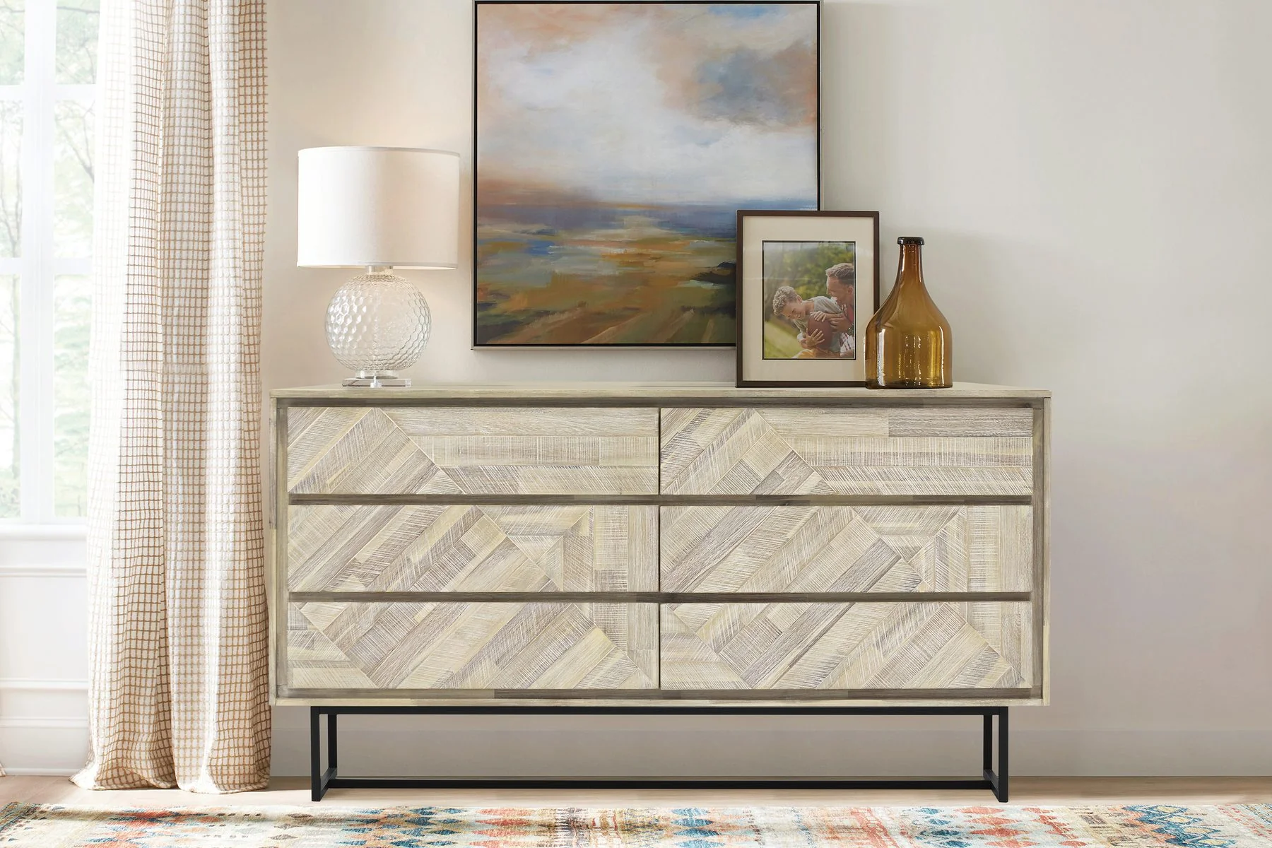 Peridot 6 Drawer Dresser in Natural Acacia Wood - Image 8