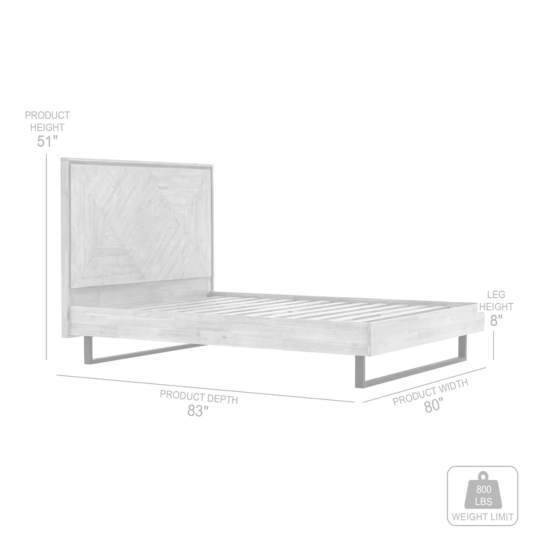 Peridot King Platform Bed Frame in Natural Acacia Wood - Image 6