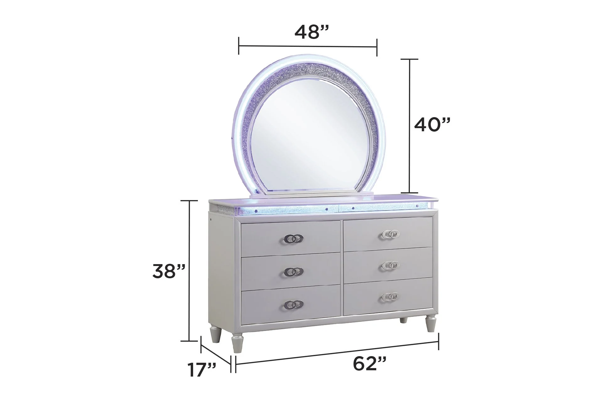 Perla King 5PC Bedroom Set Milky White - Image 6