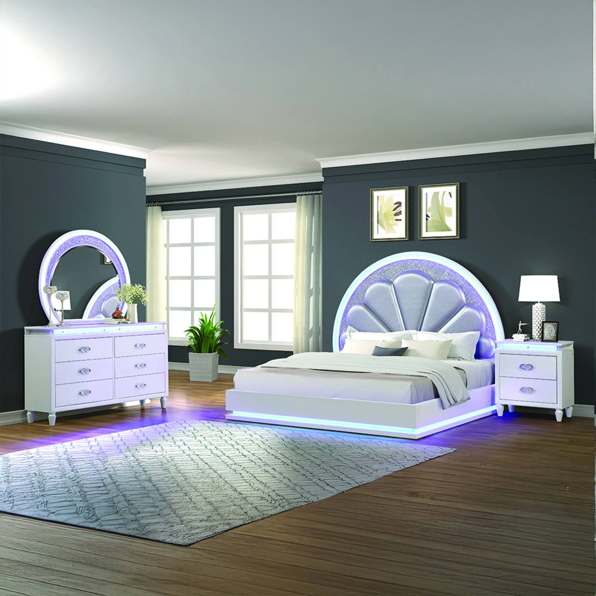 Perla Queen 4PC Bedroom set Milky White - Image 13