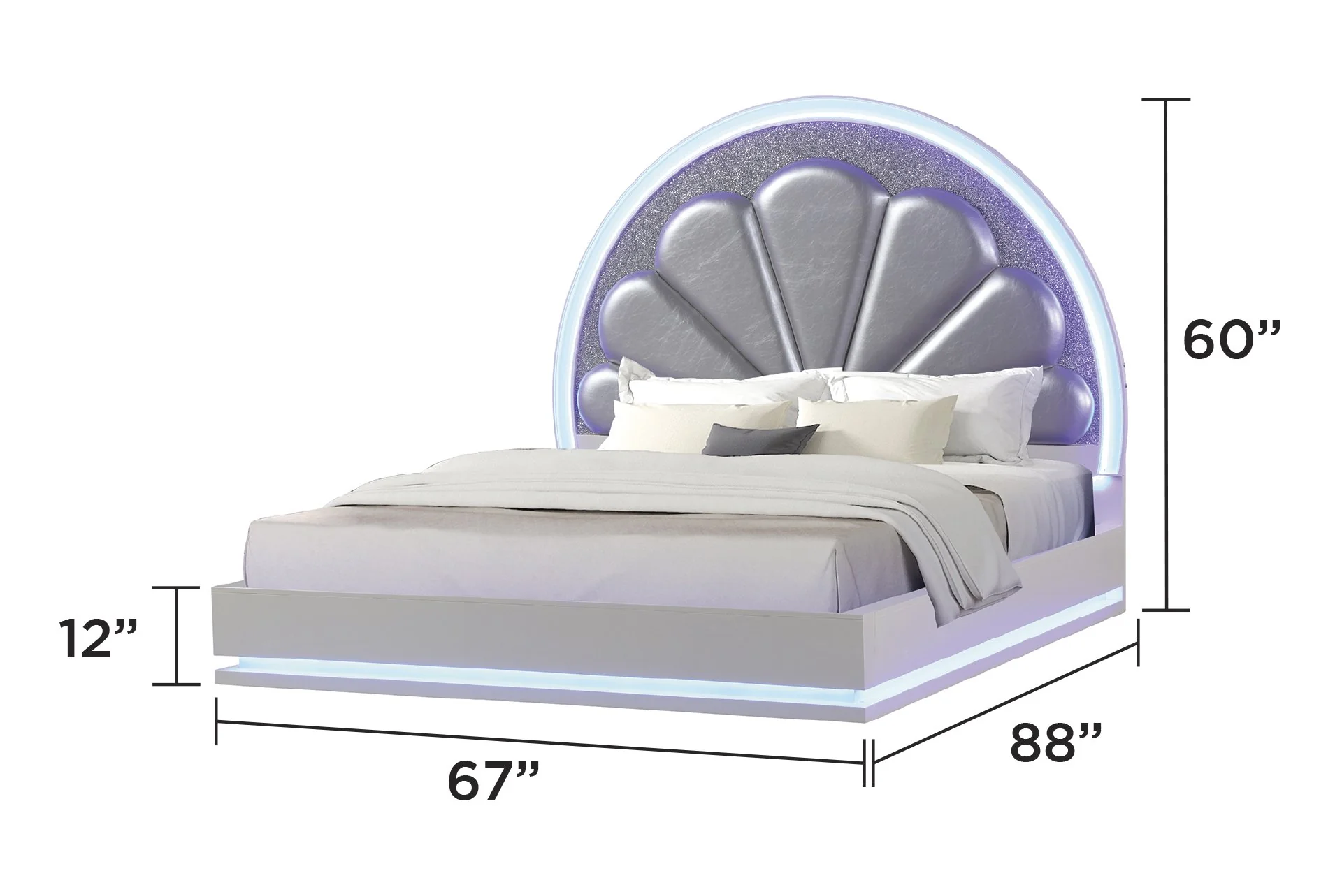 Perla Queen Bed Milky White - Image 3