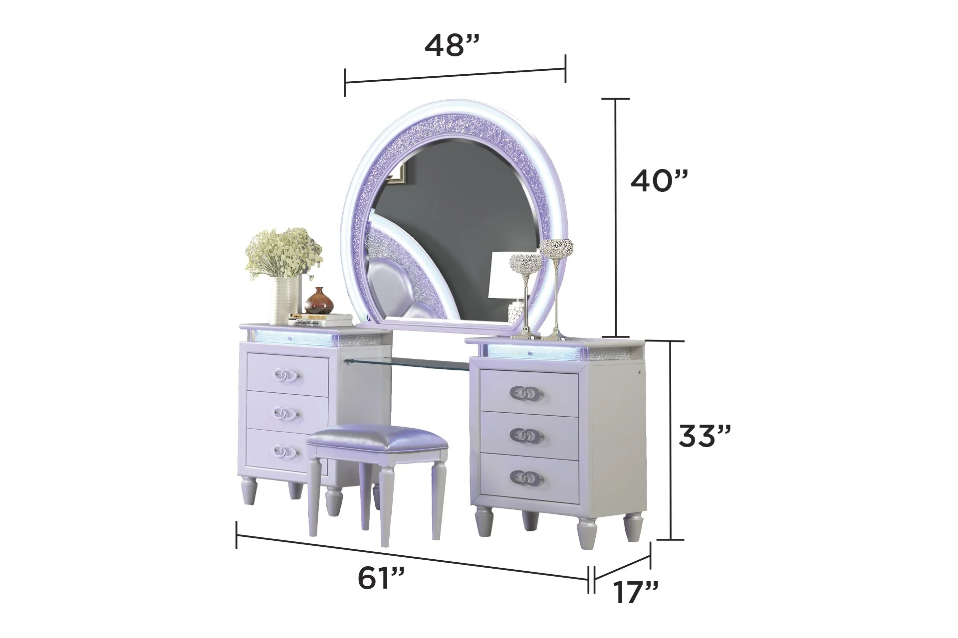Perla Vanity Set Milky White - Image 5