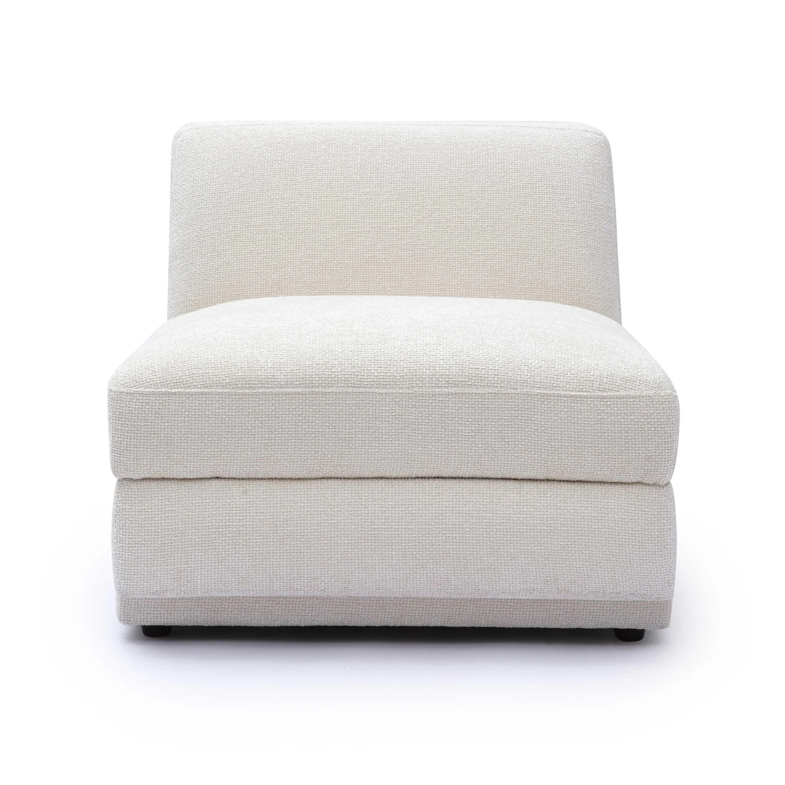 Perry Cream Chenille Modular Armless Chair - Image 2