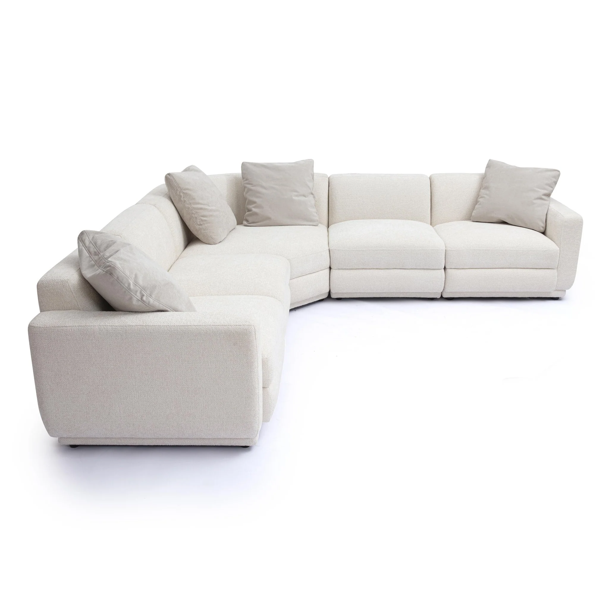 Perry Cream Chenille Modular L-Sectional - Image 3