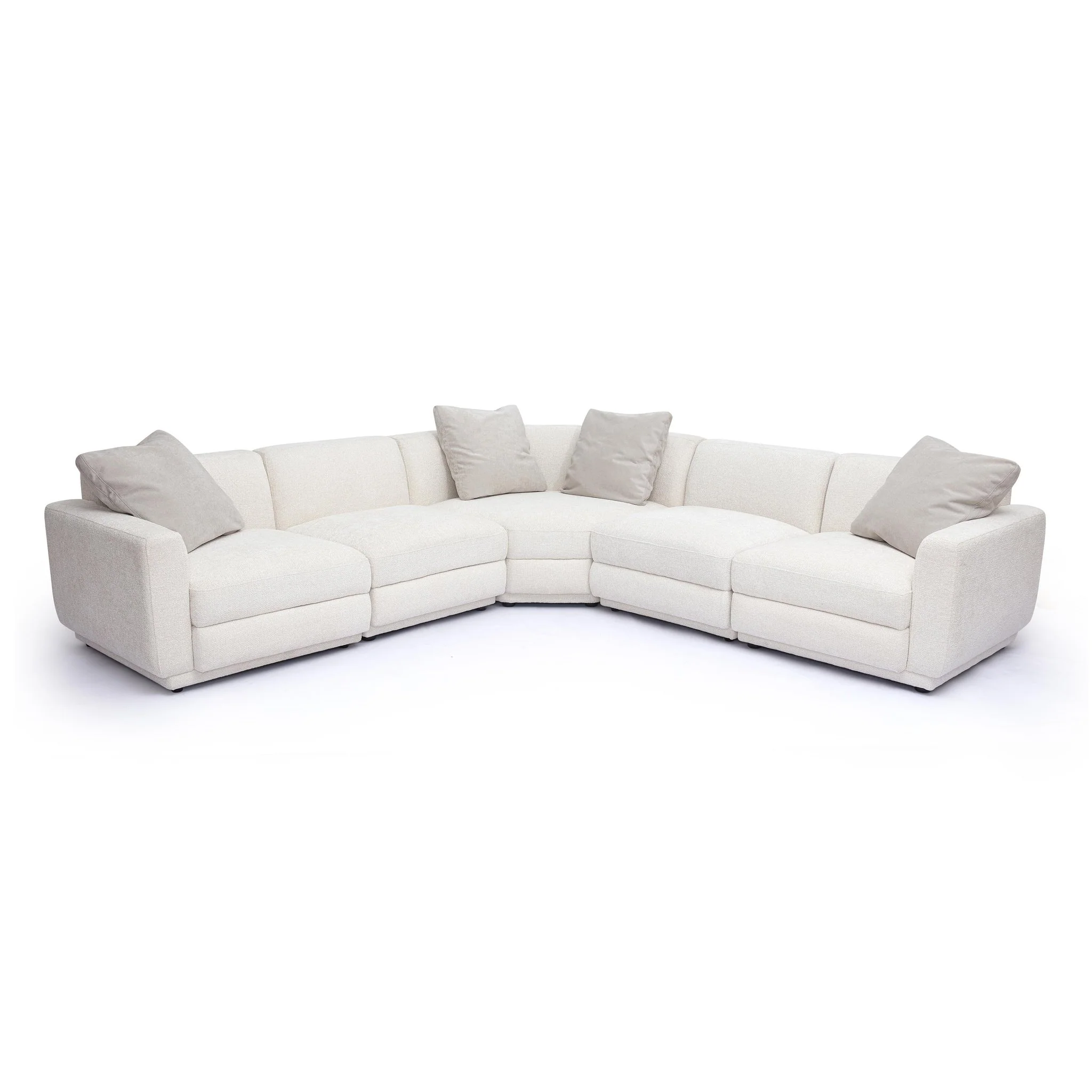Perry Cream Chenille Modular L-Sectional - Image 4