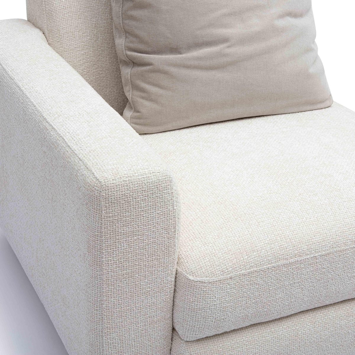 Perry Cream Chenille Modular LAF Corner Chair - Image 5