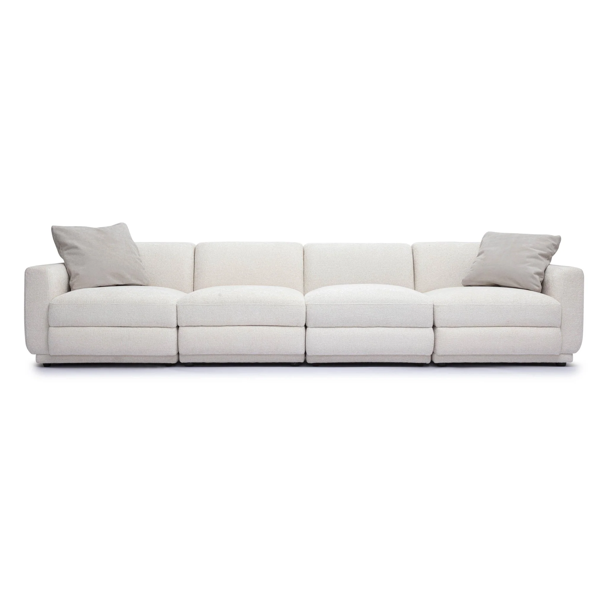Perry Cream Chenille Modular Long Sofa - Image 2