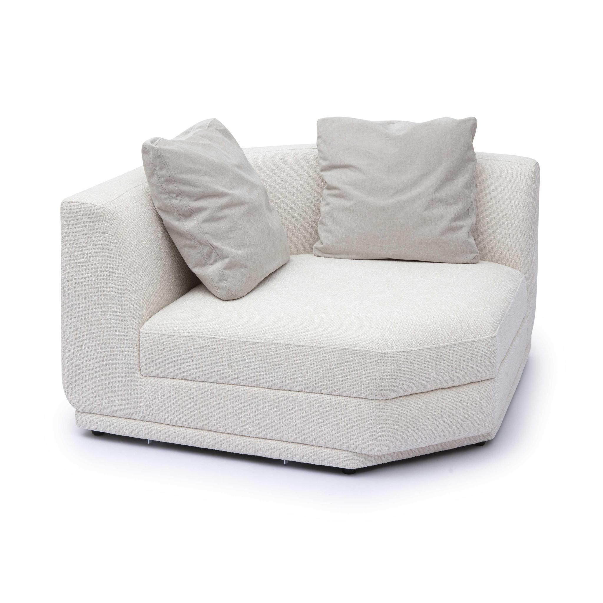 Perry Cream Chenille Modular Wedge Corner Chair - Image 2
