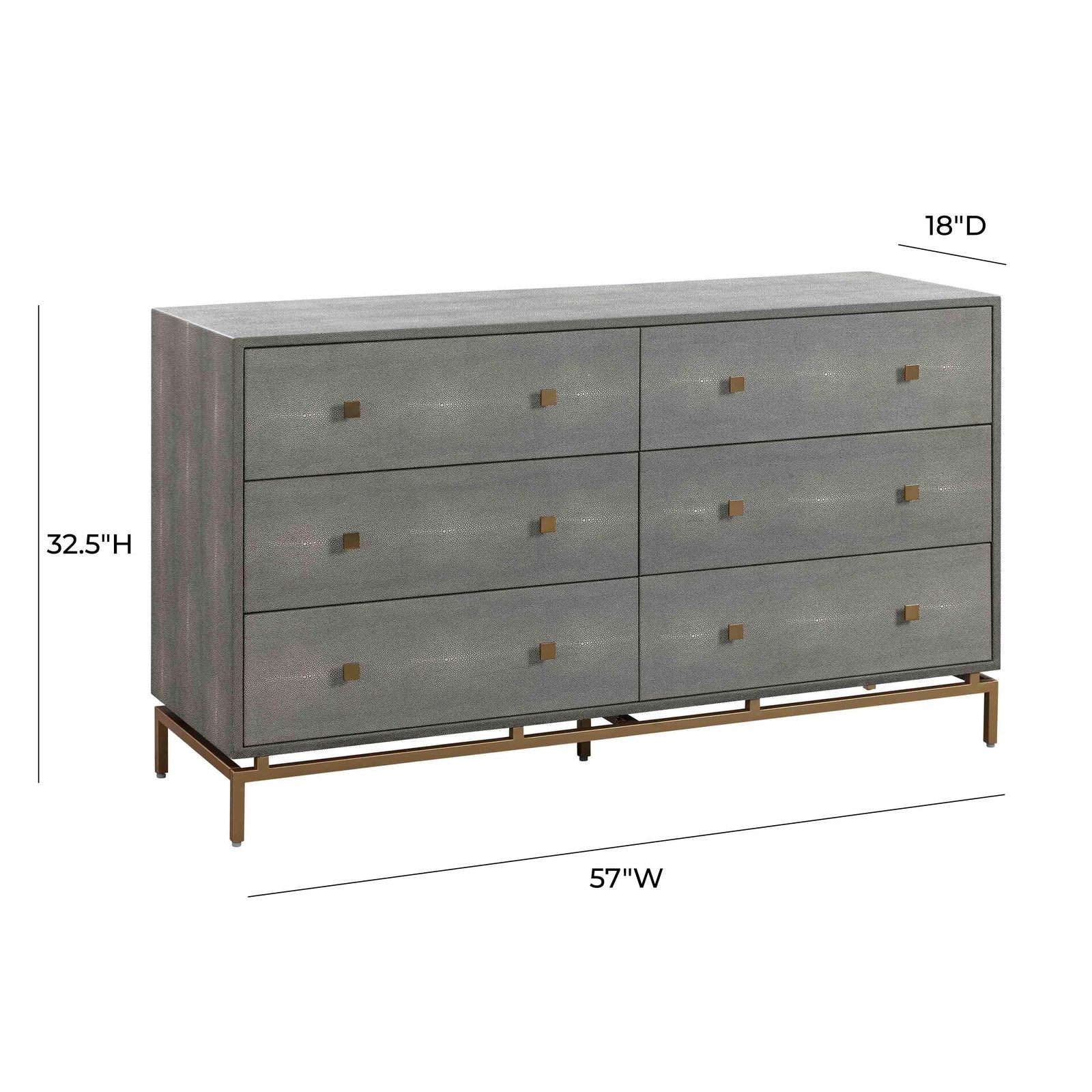 Pesce Shagreen 6 Drawer Dresser - Image 8