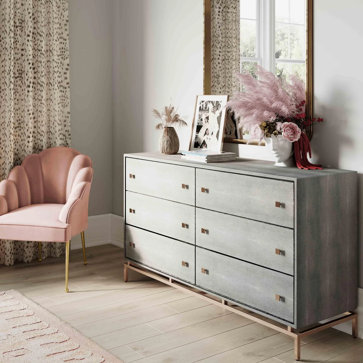 Pesce Shagreen 6 Drawer Dresser - Image 9