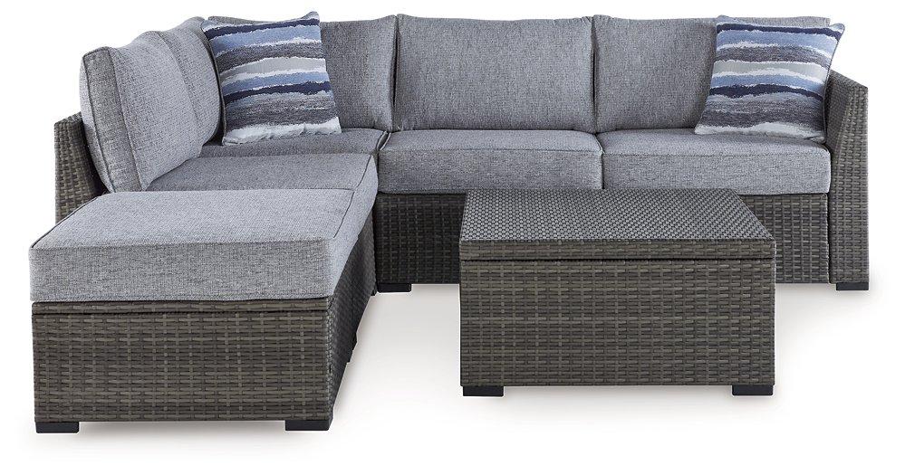 Petal Road Outdoor Loveseat Sectional/Ottoman/Table Set (Set of 4) - Image 5