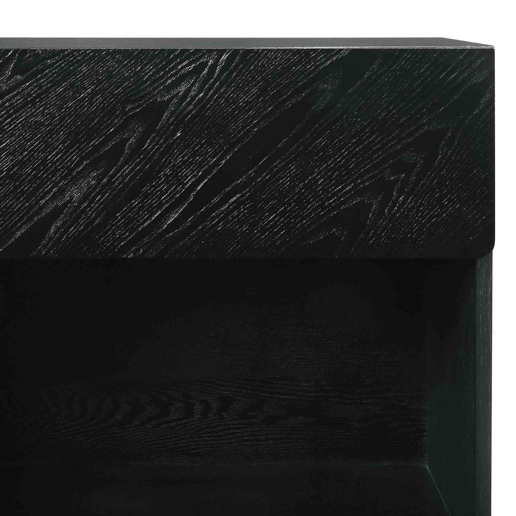 Petra 1 Drawer Wood Nightstand in Black Finish - Image 7