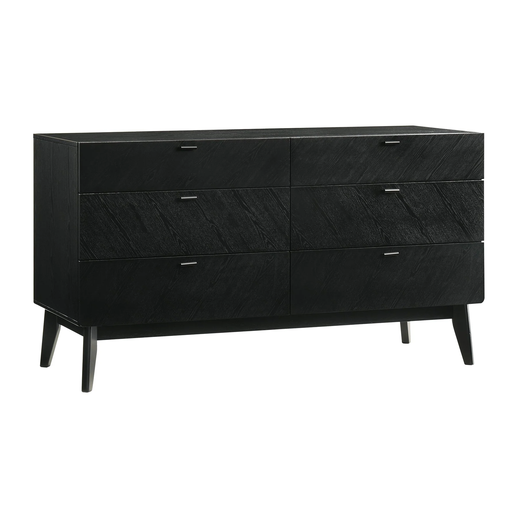 Petra 6 Drawer Wood Dresser in Black Finish - Image 2
