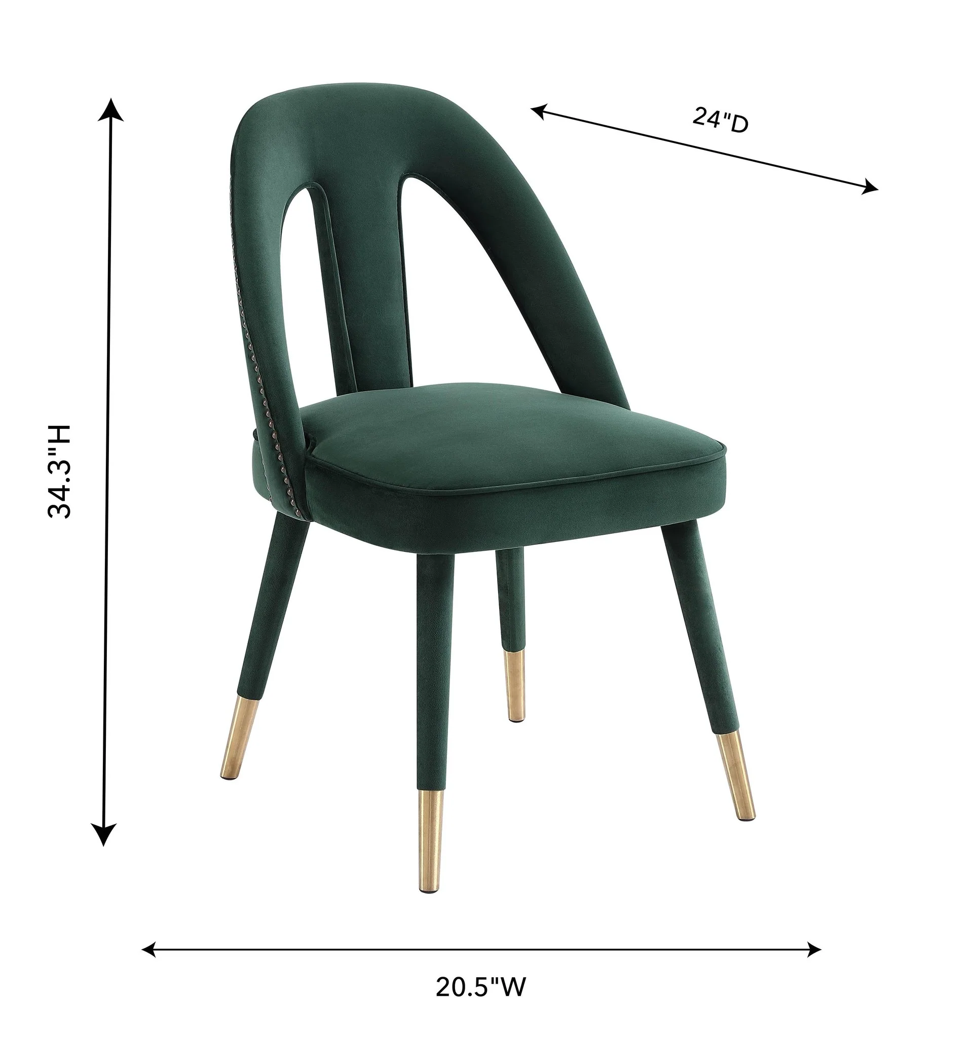 Petra Forest Green Velvet Side Chair - Image 7