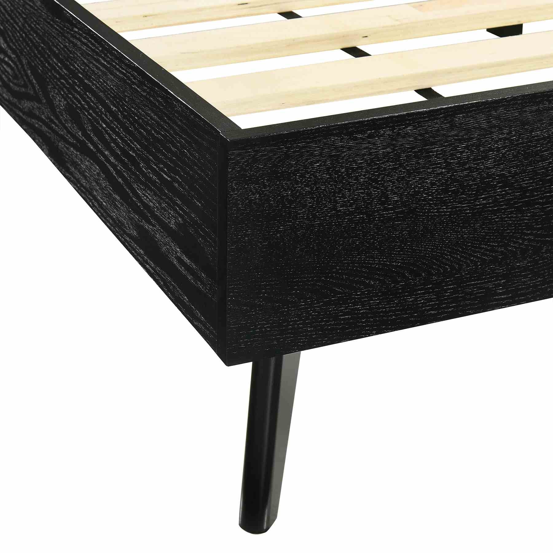 Petra King Platform Wood Bed Frame in Black Finish - Image 10