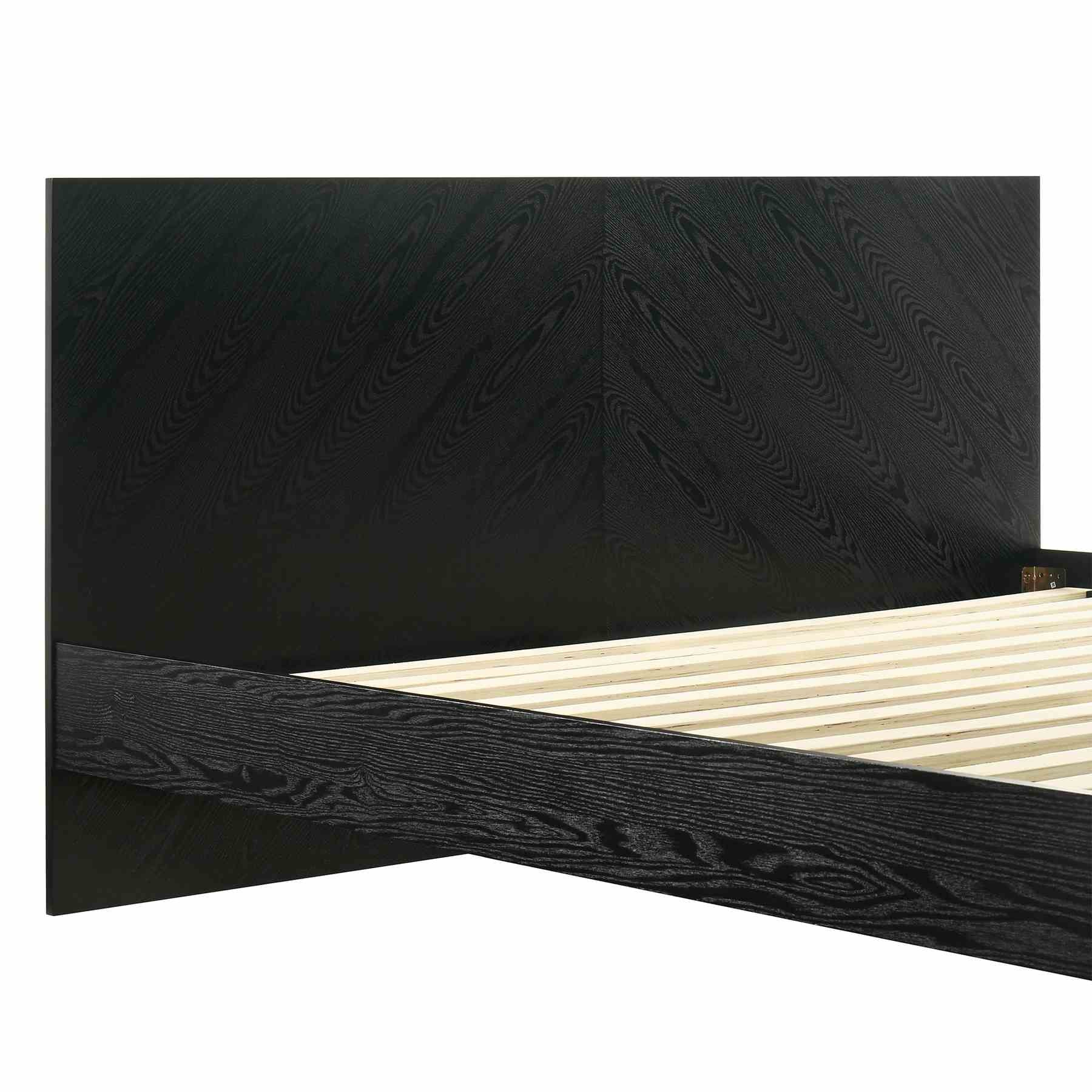 Petra King Platform Wood Bed Frame in Black Finish - Image 7