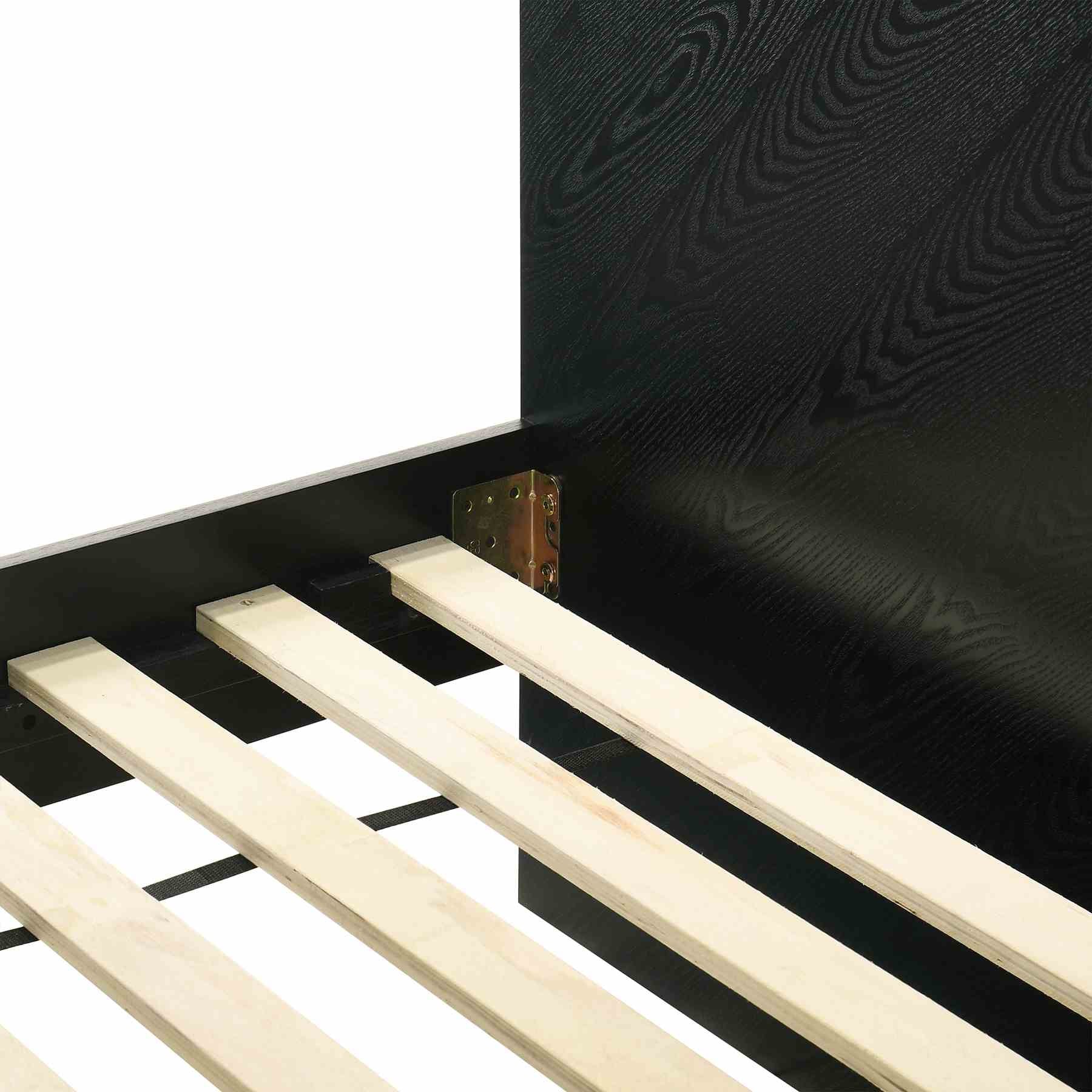 Petra King Platform Wood Bed Frame in Black Finish - Image 9