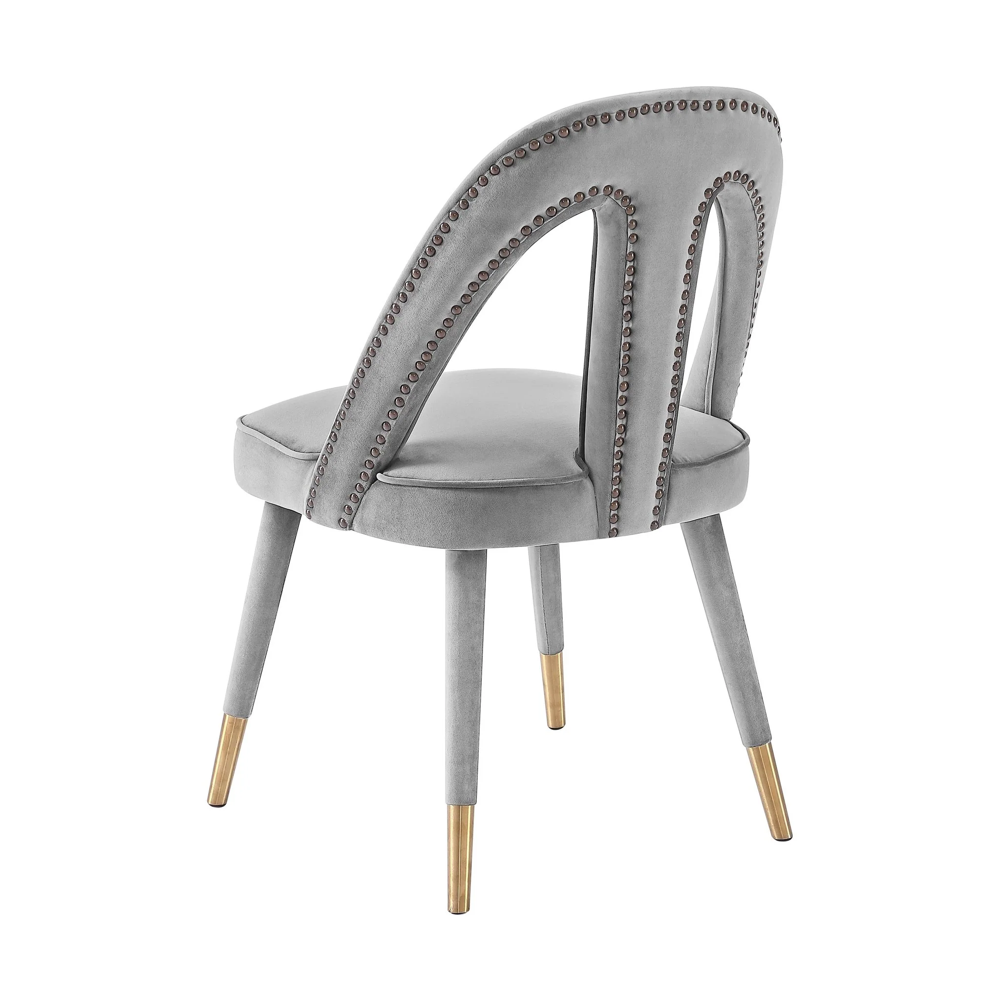 Petra Light Grey Velvet Side Chair - Image 5