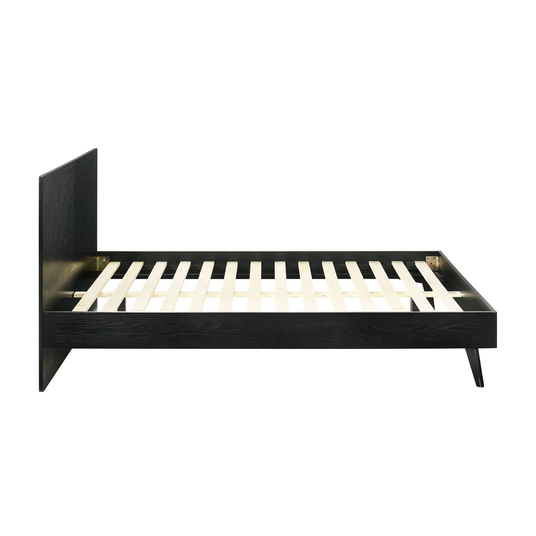 Petra Queen Platform Wood Bed Frame in Black Finish - Image 4