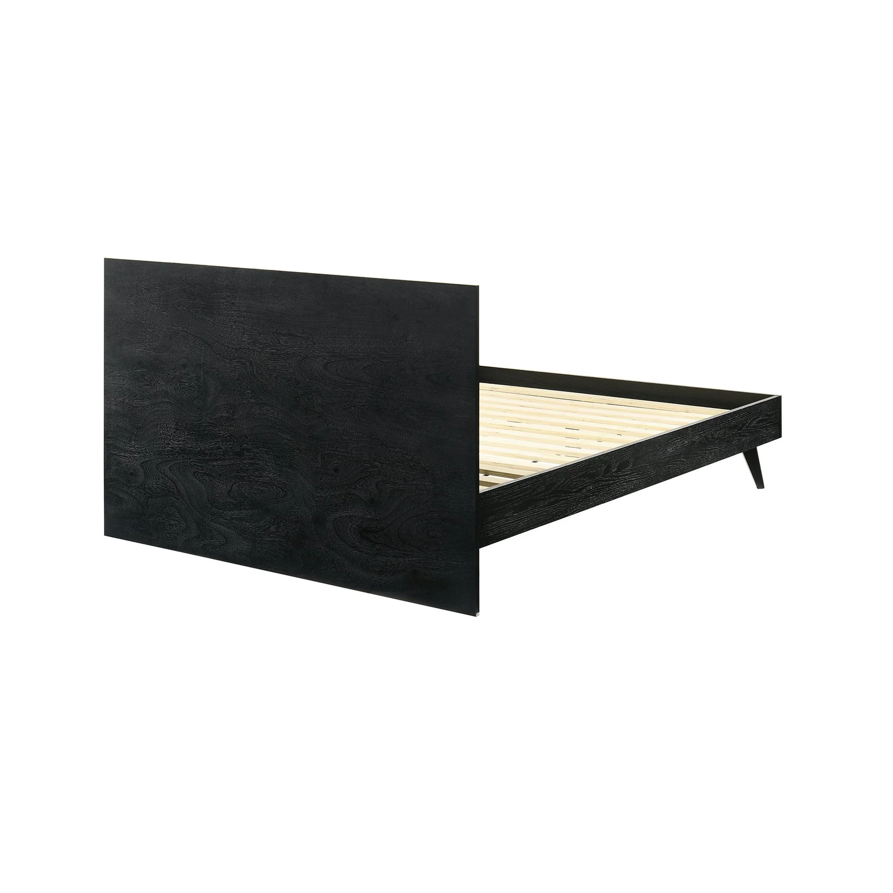Petra Queen Platform Wood Bed Frame in Black Finish - Image 5