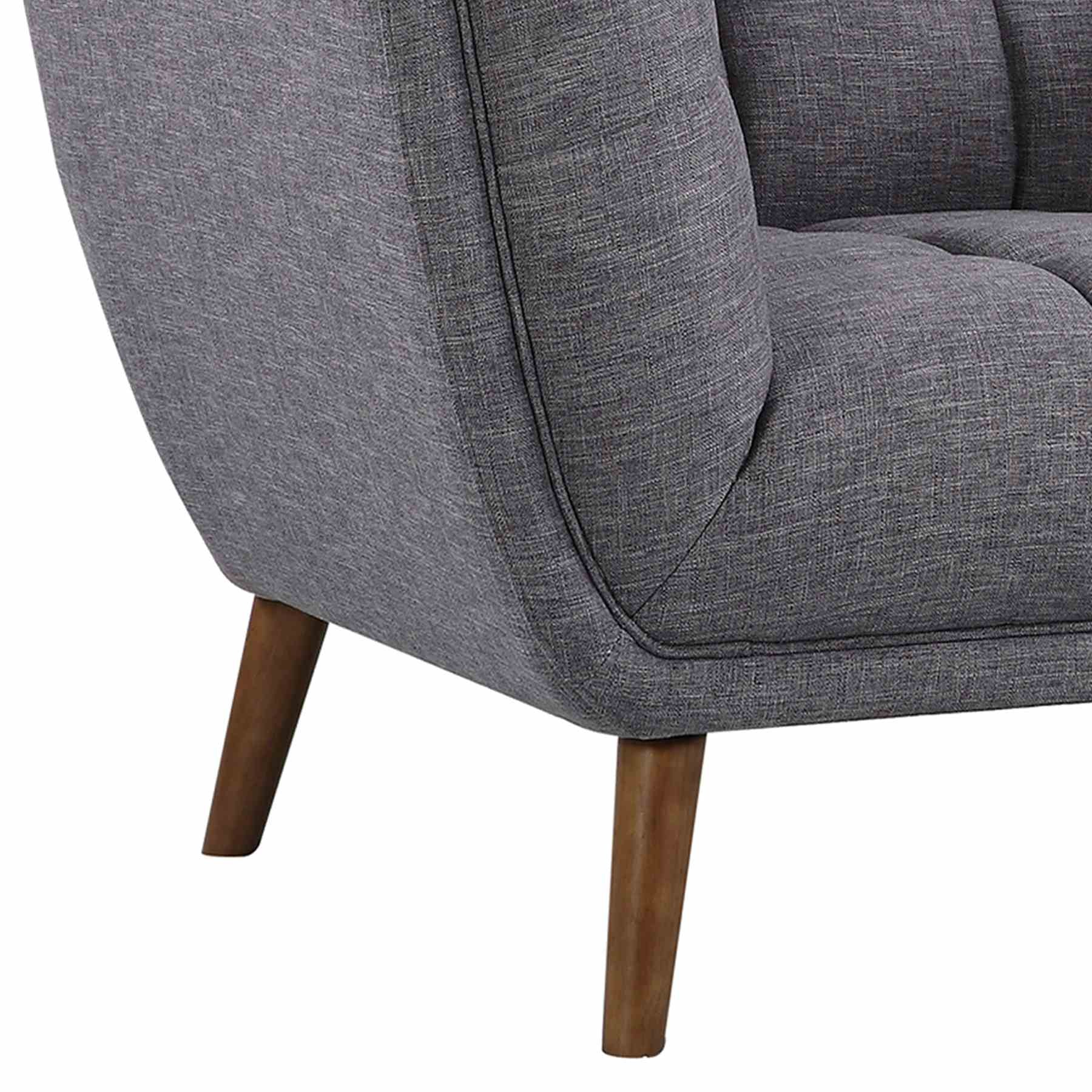 Phantom Mid-Century Modern Chair in Dark Gray Linen and Walnut Legs - Image 5