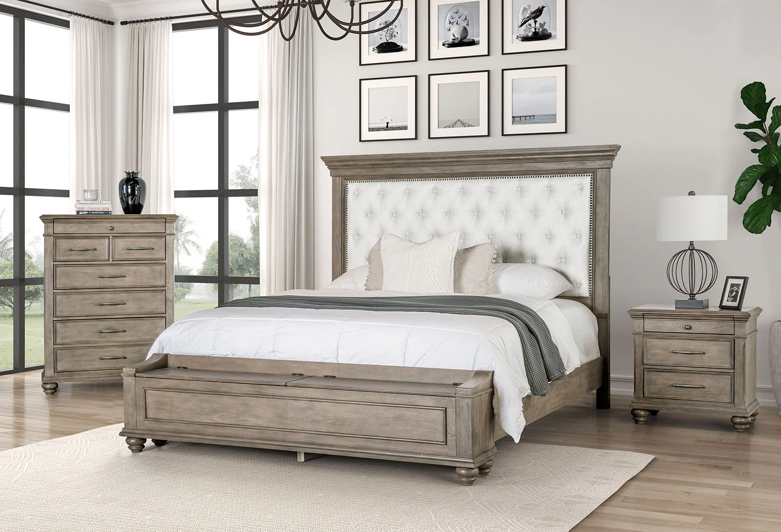Philomath Queen Bed, Aged Oak - Image 2