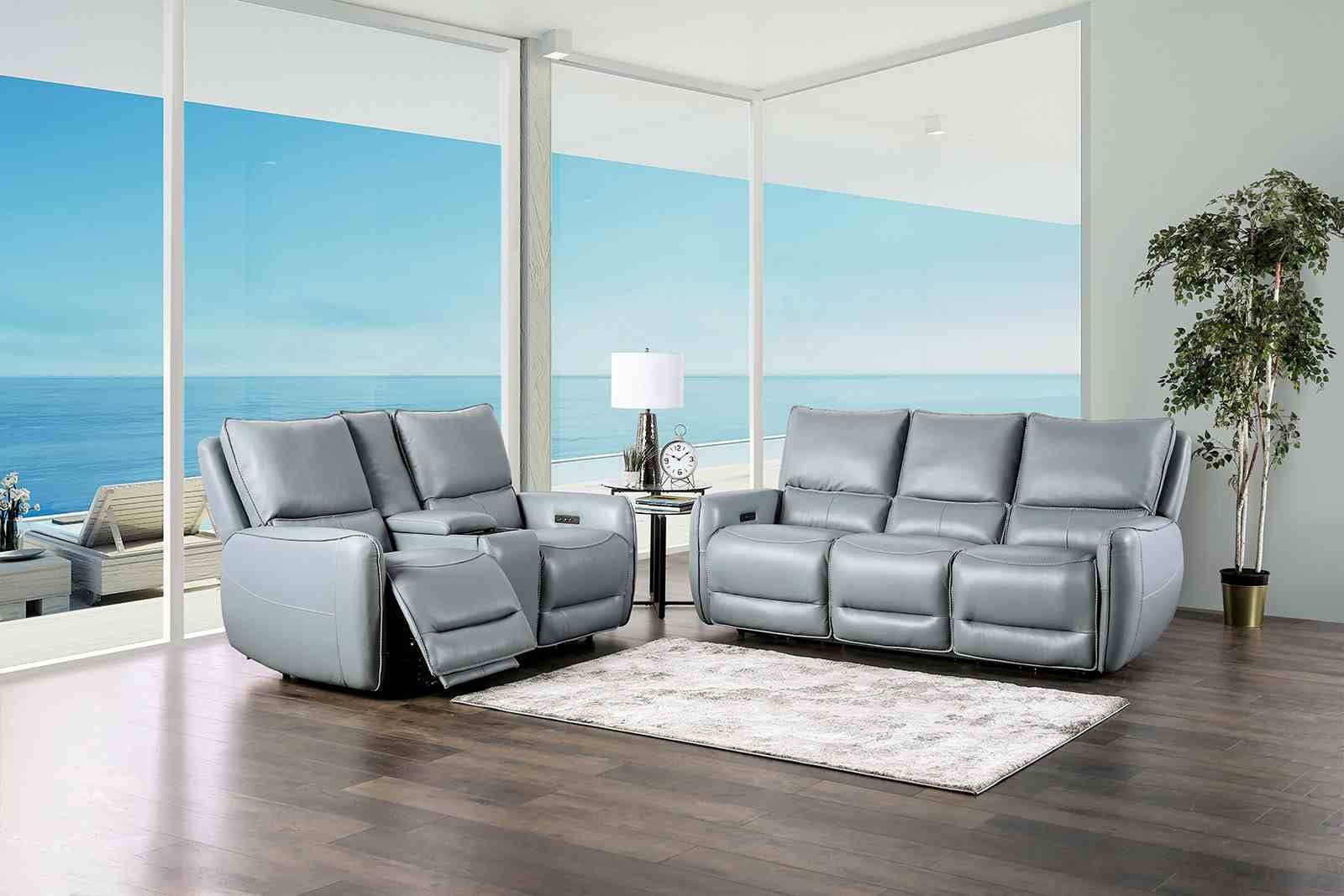 Phineas Power Loveseat, Pale Blue - Image 2