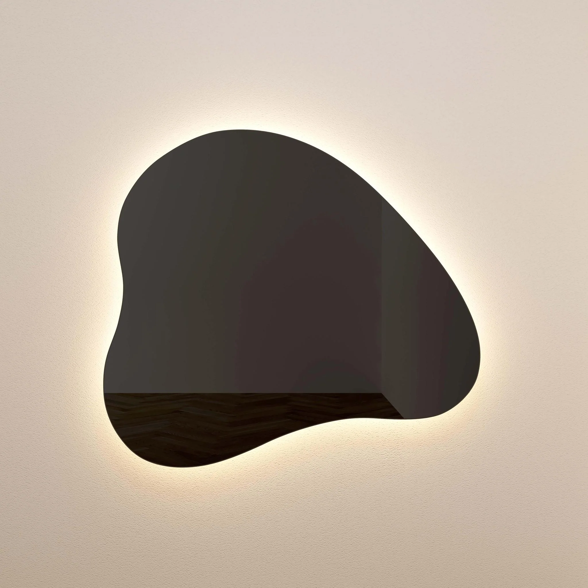 Phoebe LED Teardrop Black Tinted Wall Mirror - Image 4