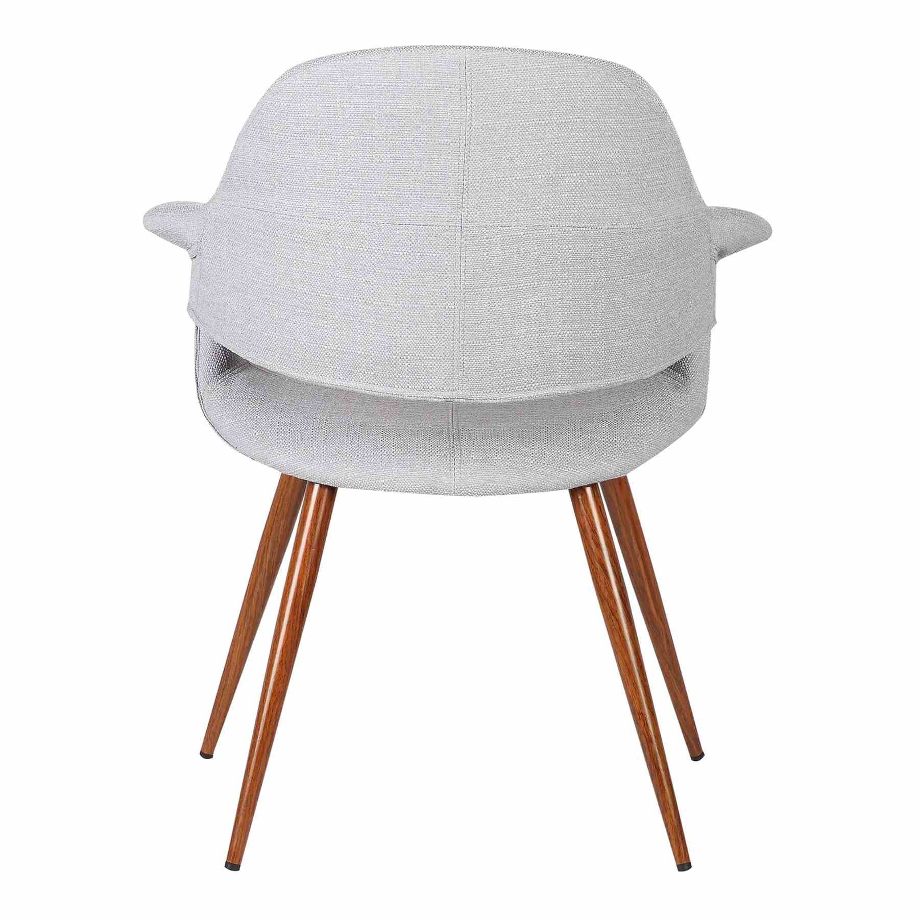 Phoebe Mid-Century Dining Chair in Walnut Finish and Gray Fabric - Image 4