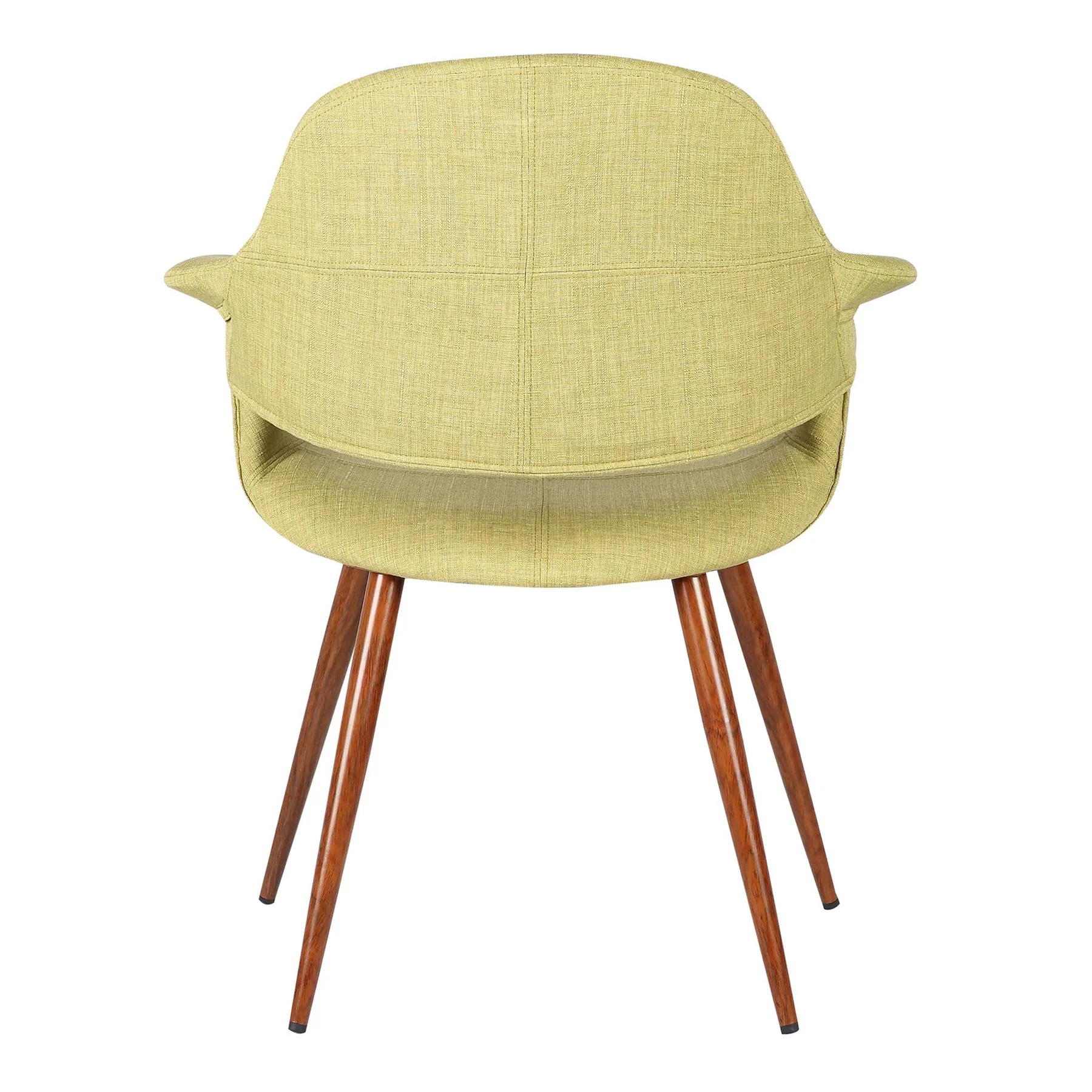 Phoebe Mid-Century Dining Chair in Walnut Finish and Green Fabric - Image 4