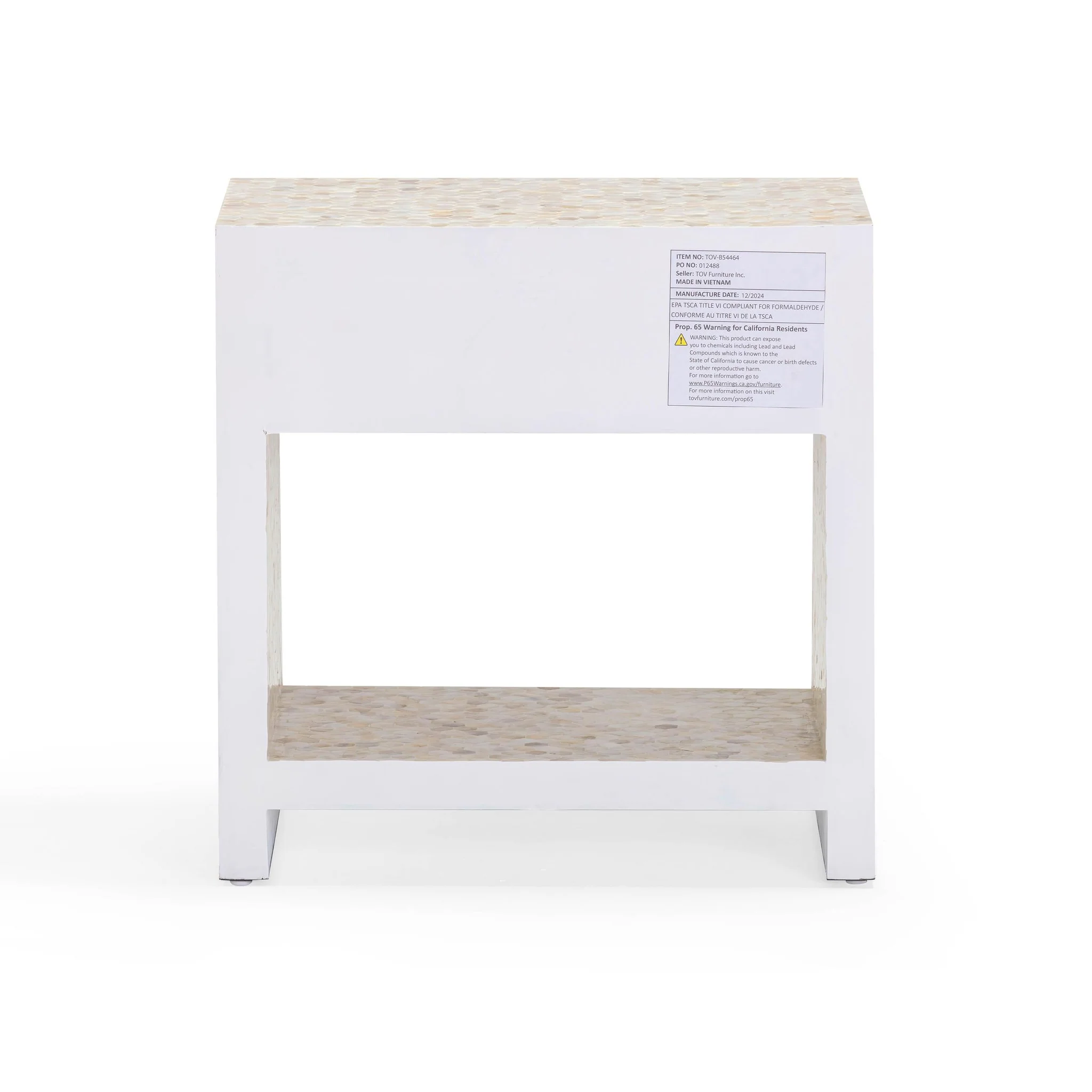 Piara Natural Mother of Pearl Inlaid Nightstand - Image 6