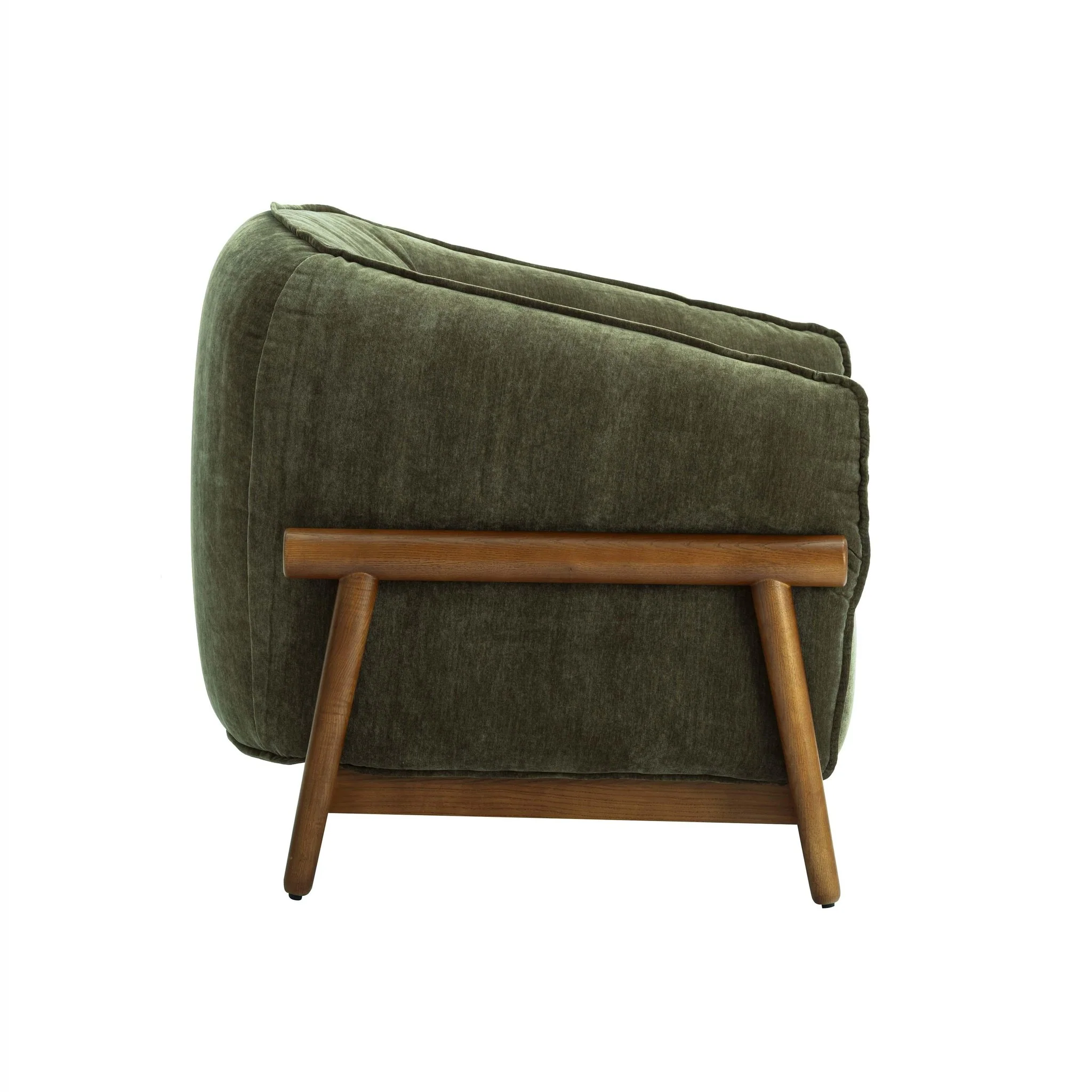 Piedmont Upcycled Chenille Olive Green Accent Chair - Image 3