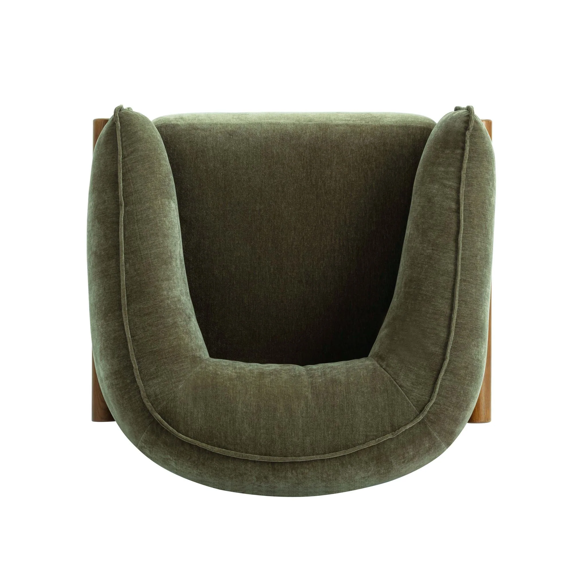 Piedmont Upcycled Chenille Olive Green Accent Chair - Image 5