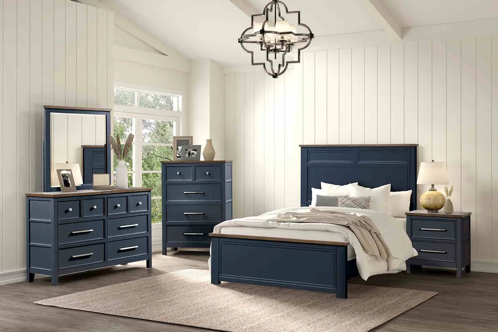 Pinetop Nightstand, Blue/Dark Brown - Image 2