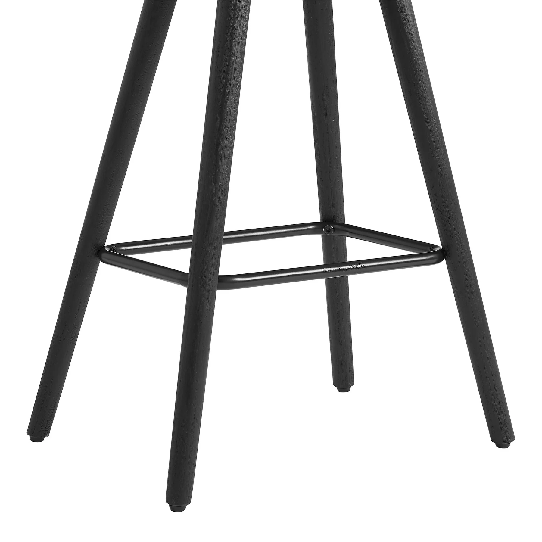 Piper 26" Counter Height Backless Bar Stool in Gray Faux Leather and Black Wood - Image 5