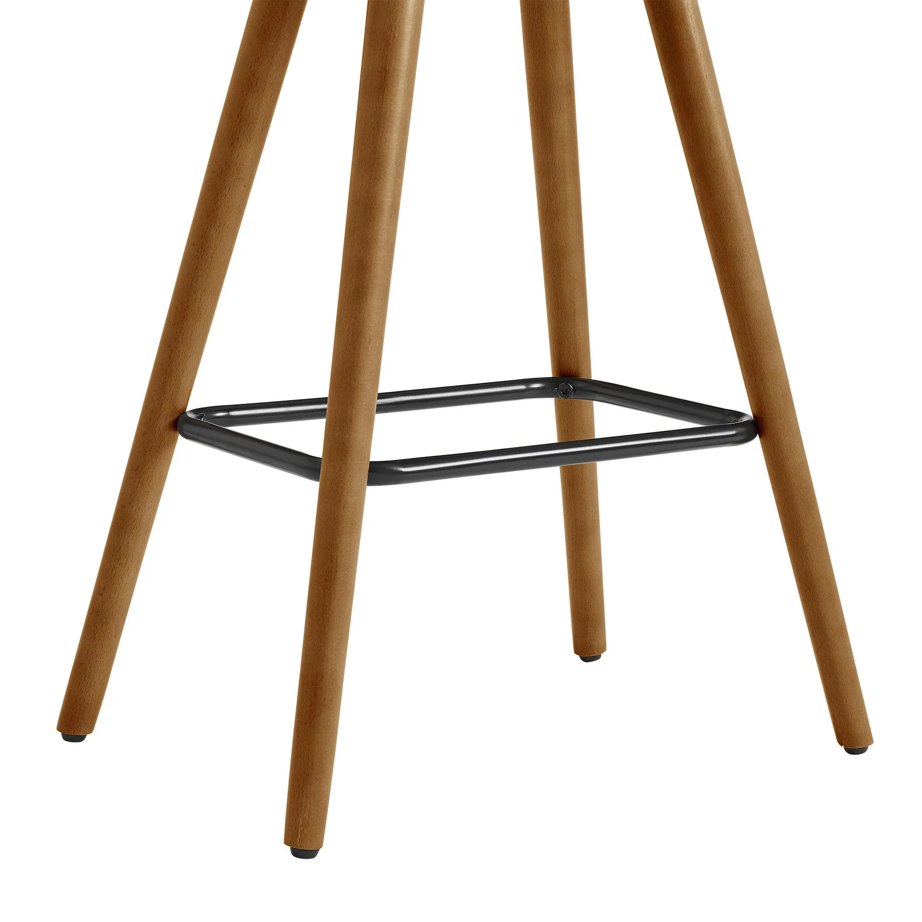 Piper 26" Counter Height Backless Bar Stool in Gray Faux Leather and Walnut Wood - Image 5