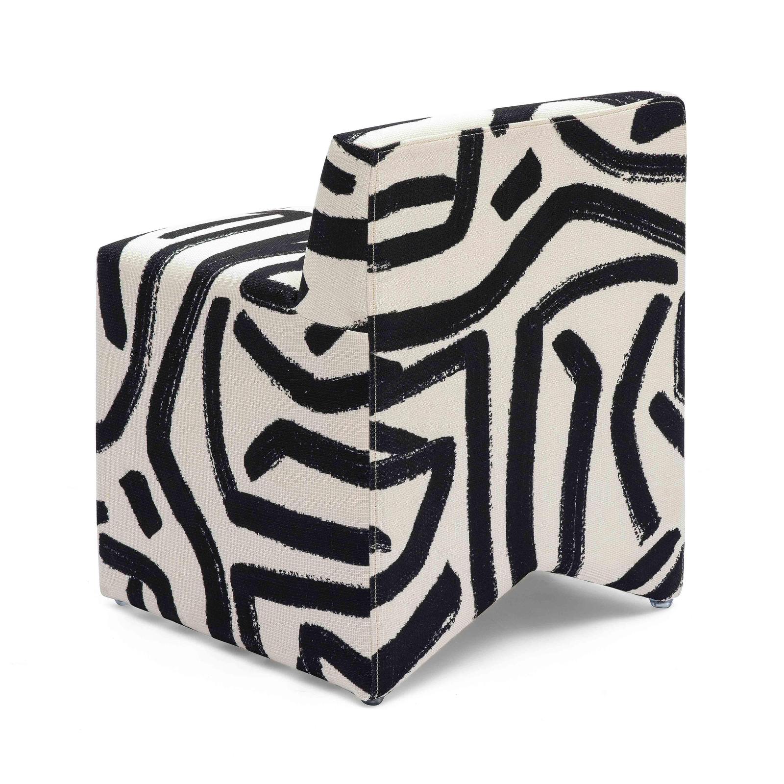 Pippa Black Brushstroke Print Stool - Image 4