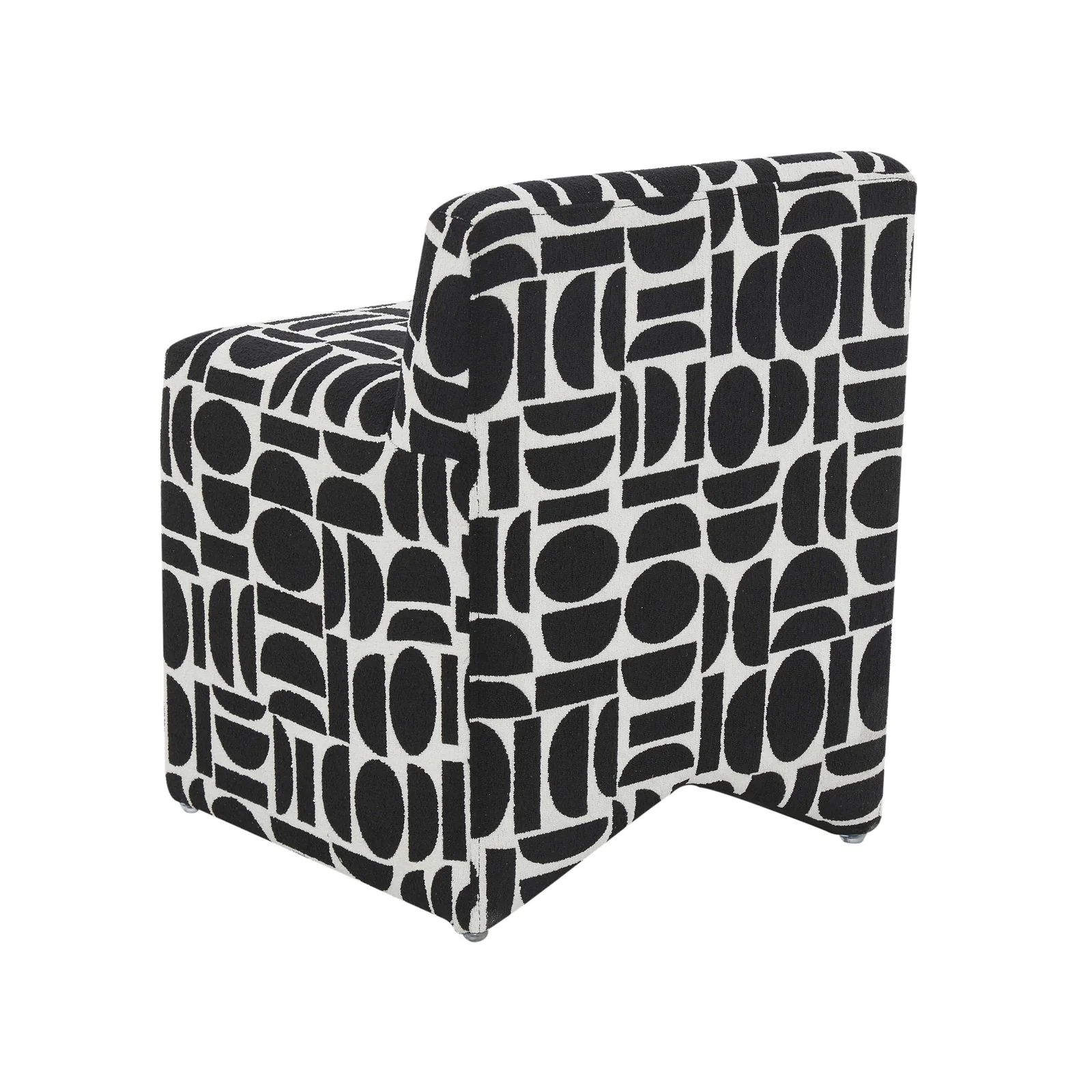 Pippa Black Geometric Jacquard Weave Stool - Image 4