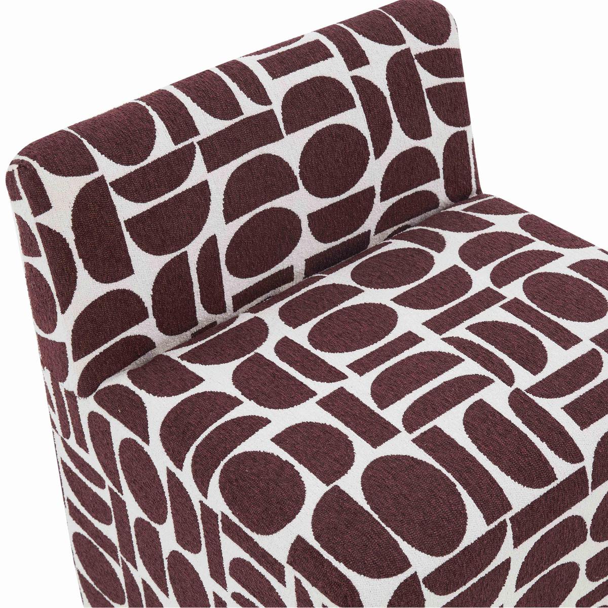 Pippa Merlot Geometric Jacquard Weave Stool - Image 5