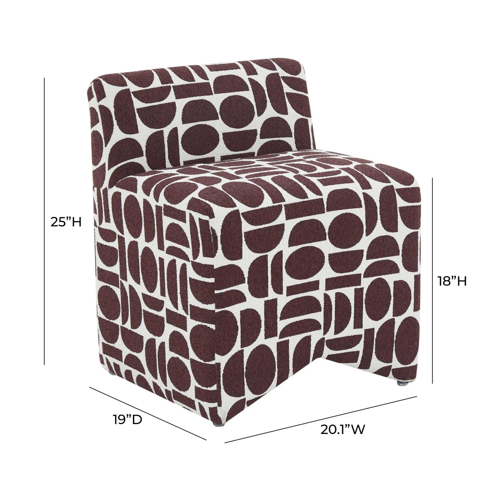 Pippa Merlot Geometric Jacquard Weave Stool - Image 6