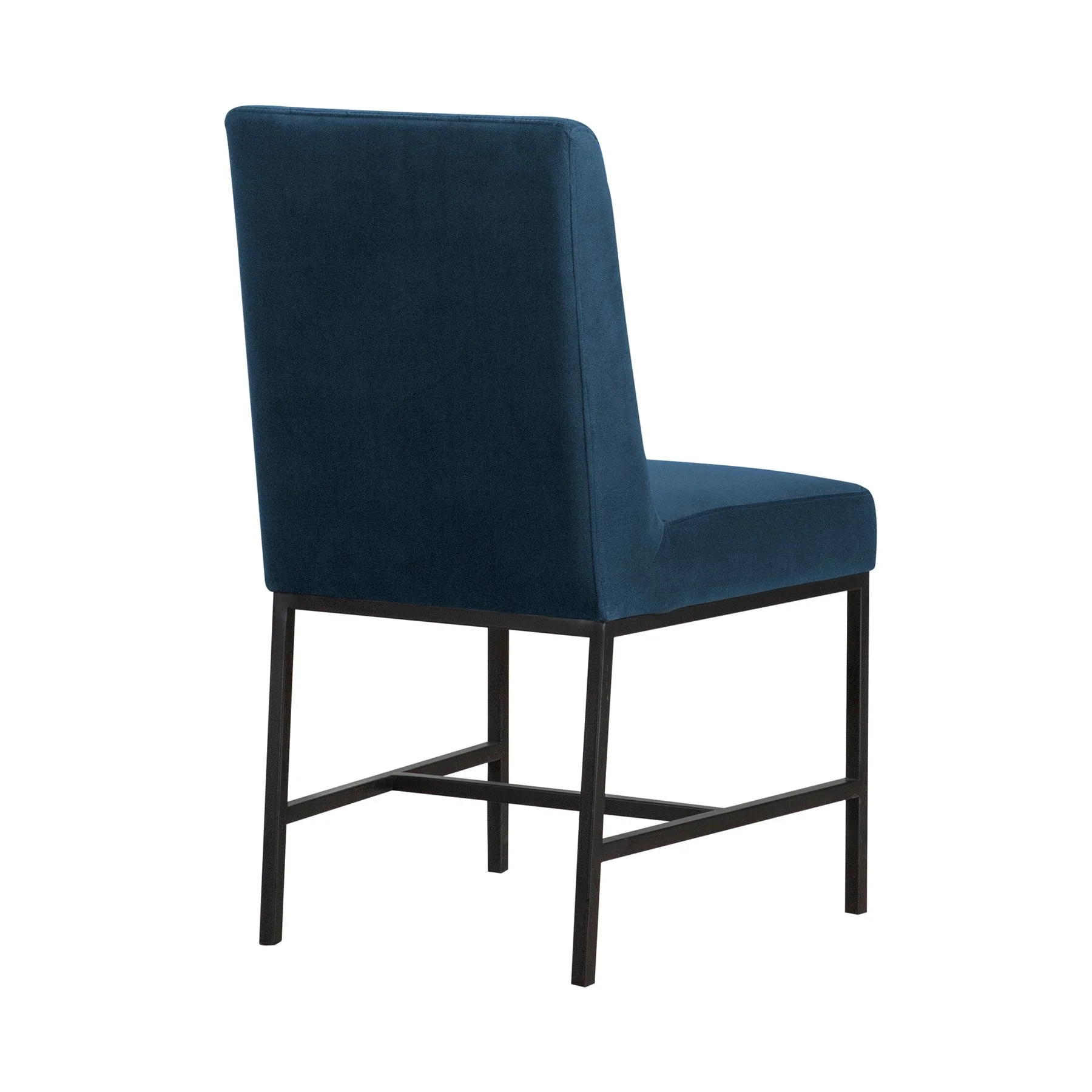 Pirate and Napoli 5 Piece Modern Dining Set in Brown Acacia Wood and Blue Fabric - Image 5