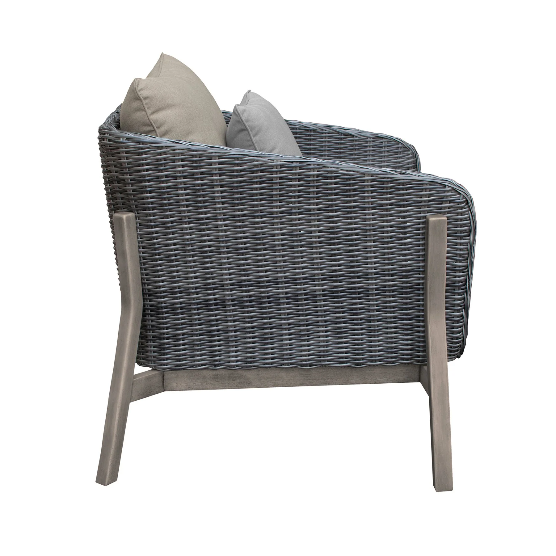 Pismo 5-Piece Outdoor Patio Furniture Set in Acacia Wood and Wicker with Taupe Cushions - Image 5
