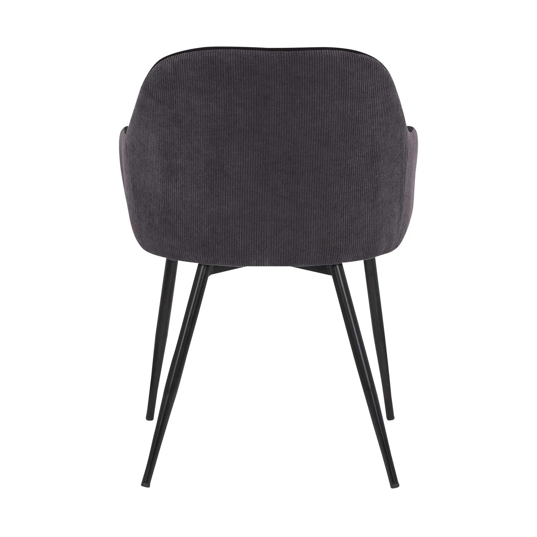Pixie Black and Dark Gray Fabric Dining Room Chair with Black Metal Legs - Image 5