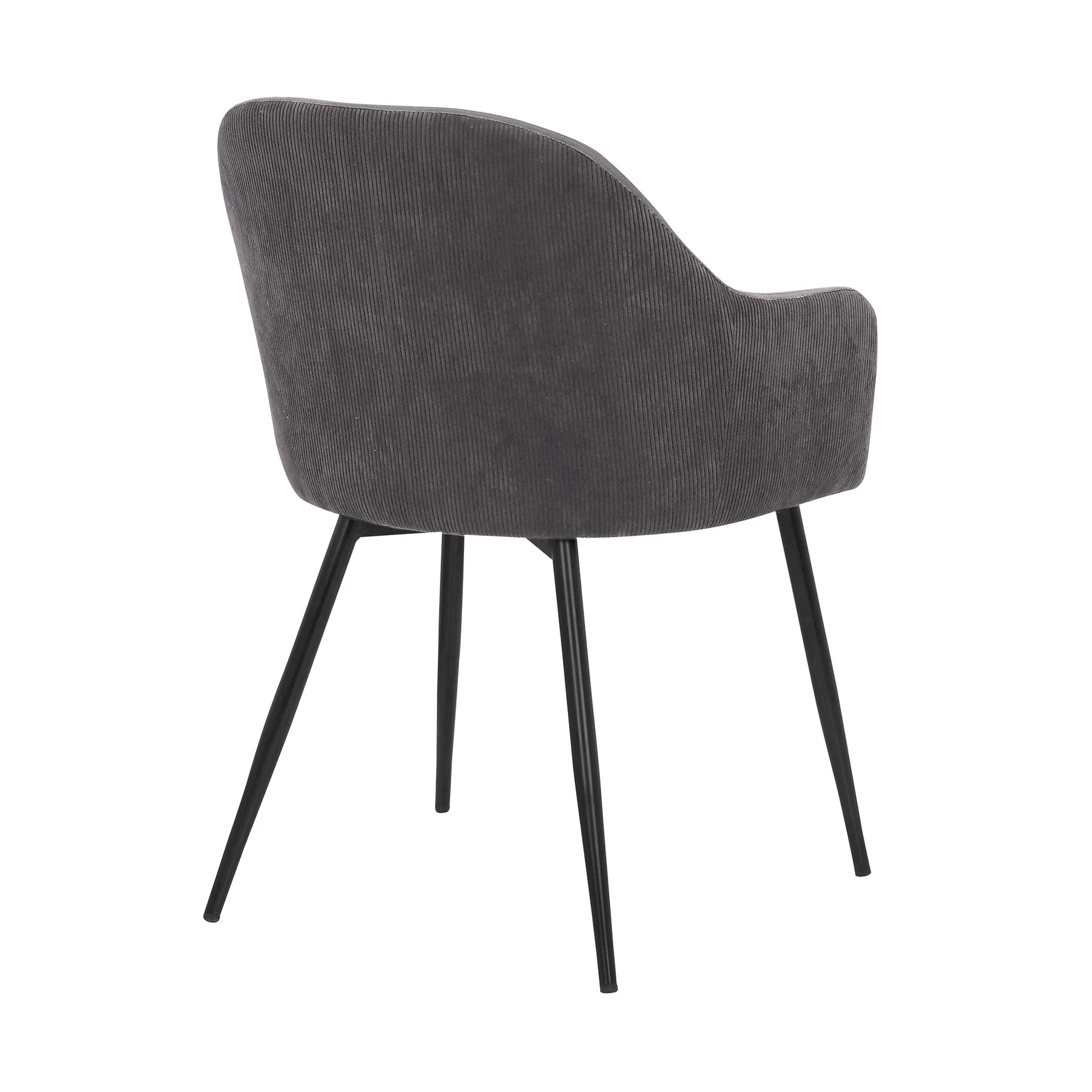 Pixie Dark Gray and Black Fabric Dining Room Chair with Black Metal Legs - Image 4