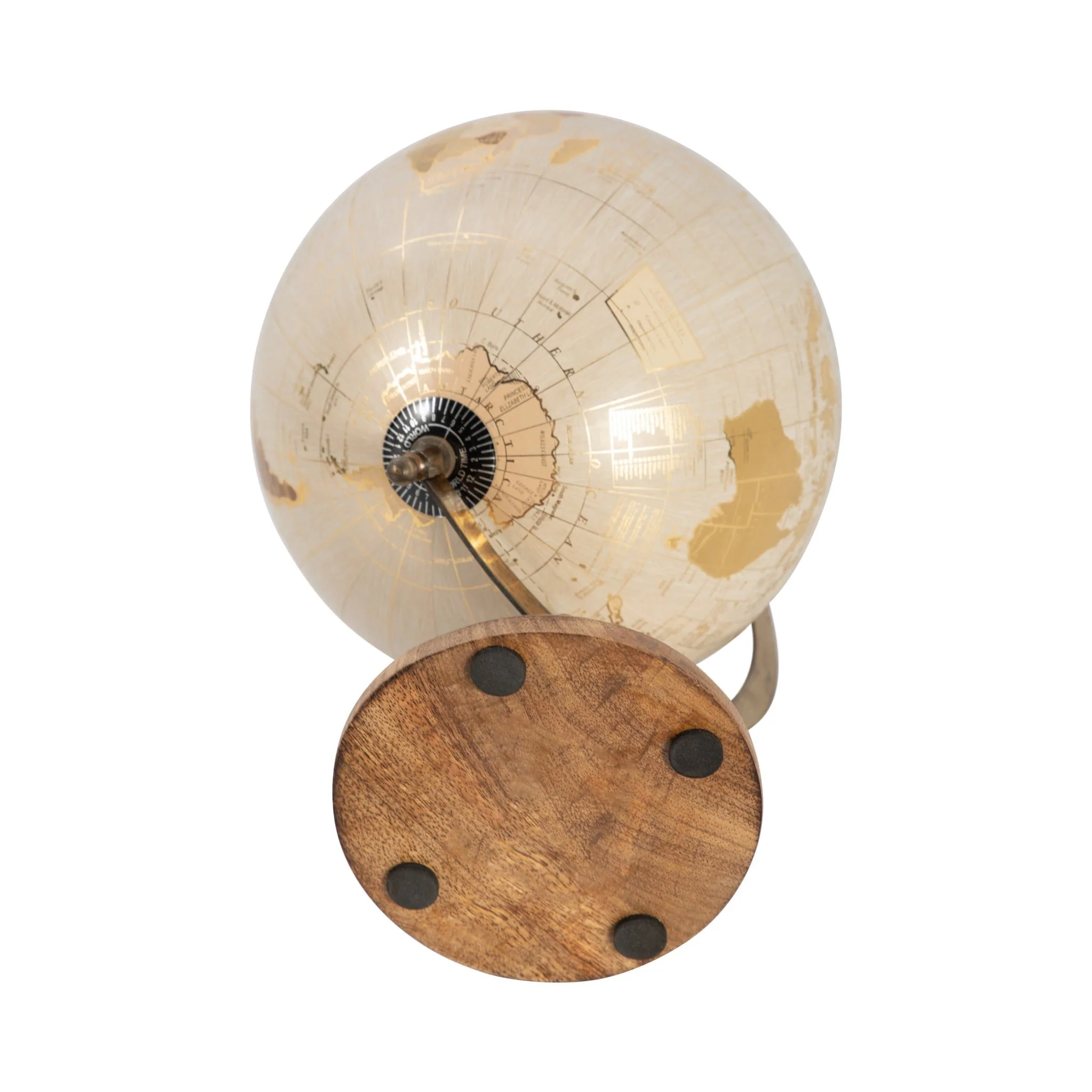 Plastic, 13" Decorative Globe, Gold - Image 8