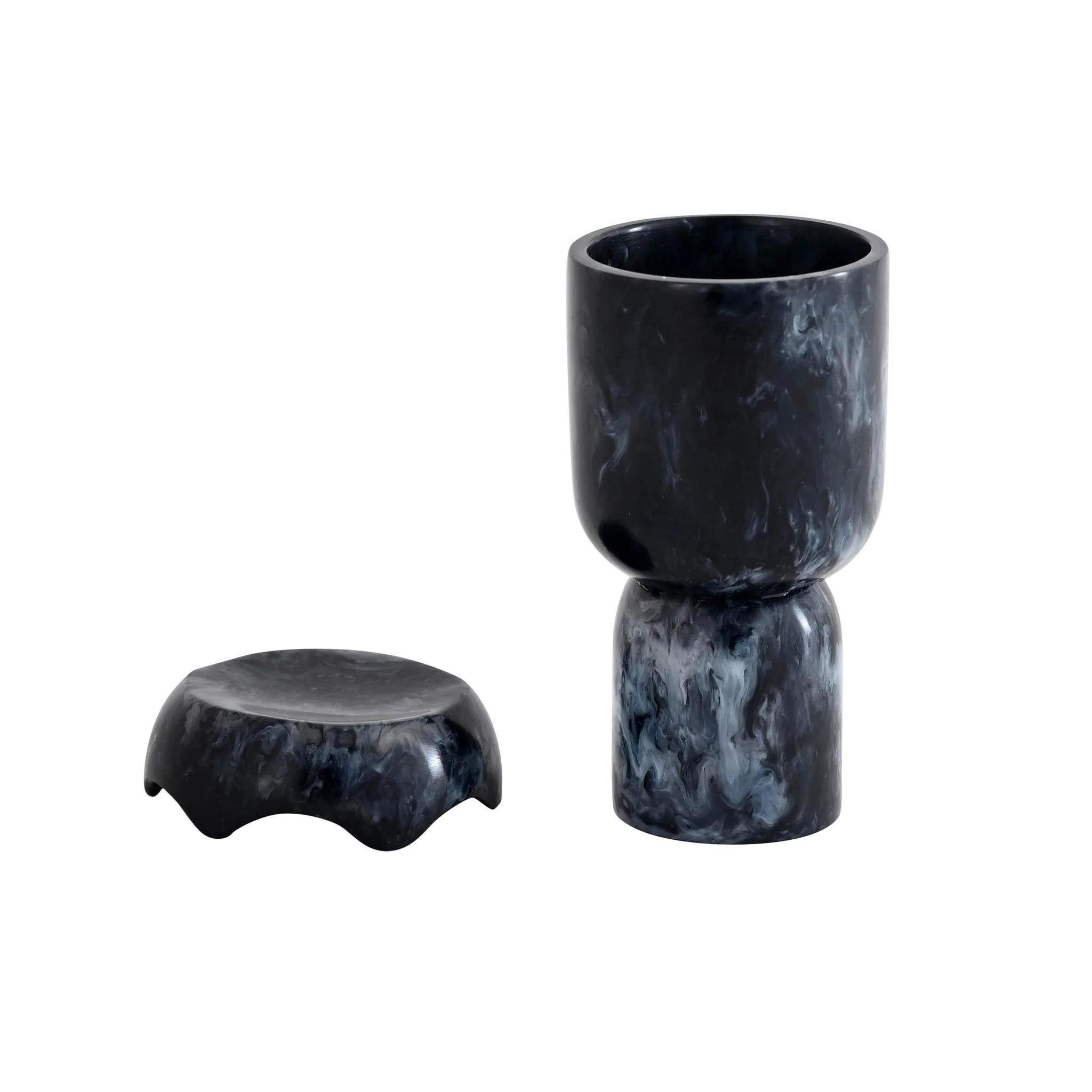 Platform Black Swirl Resin Kiddush Cup - Image 3