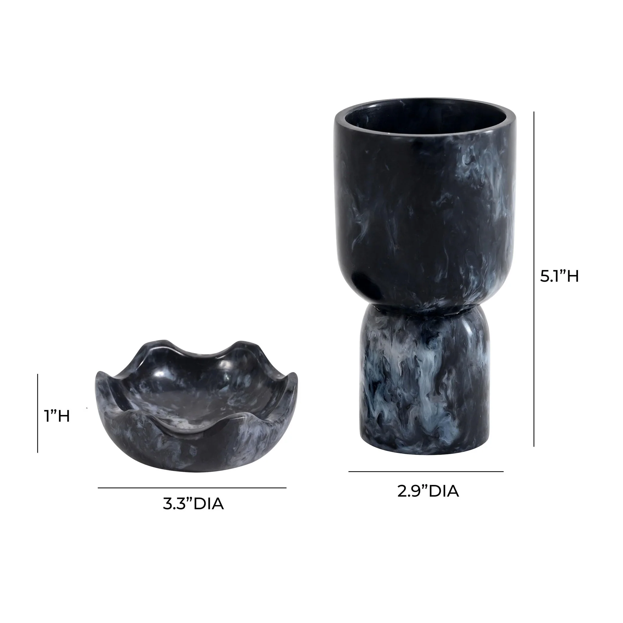 Platform Black Swirl Resin Kiddush Cup - Image 6