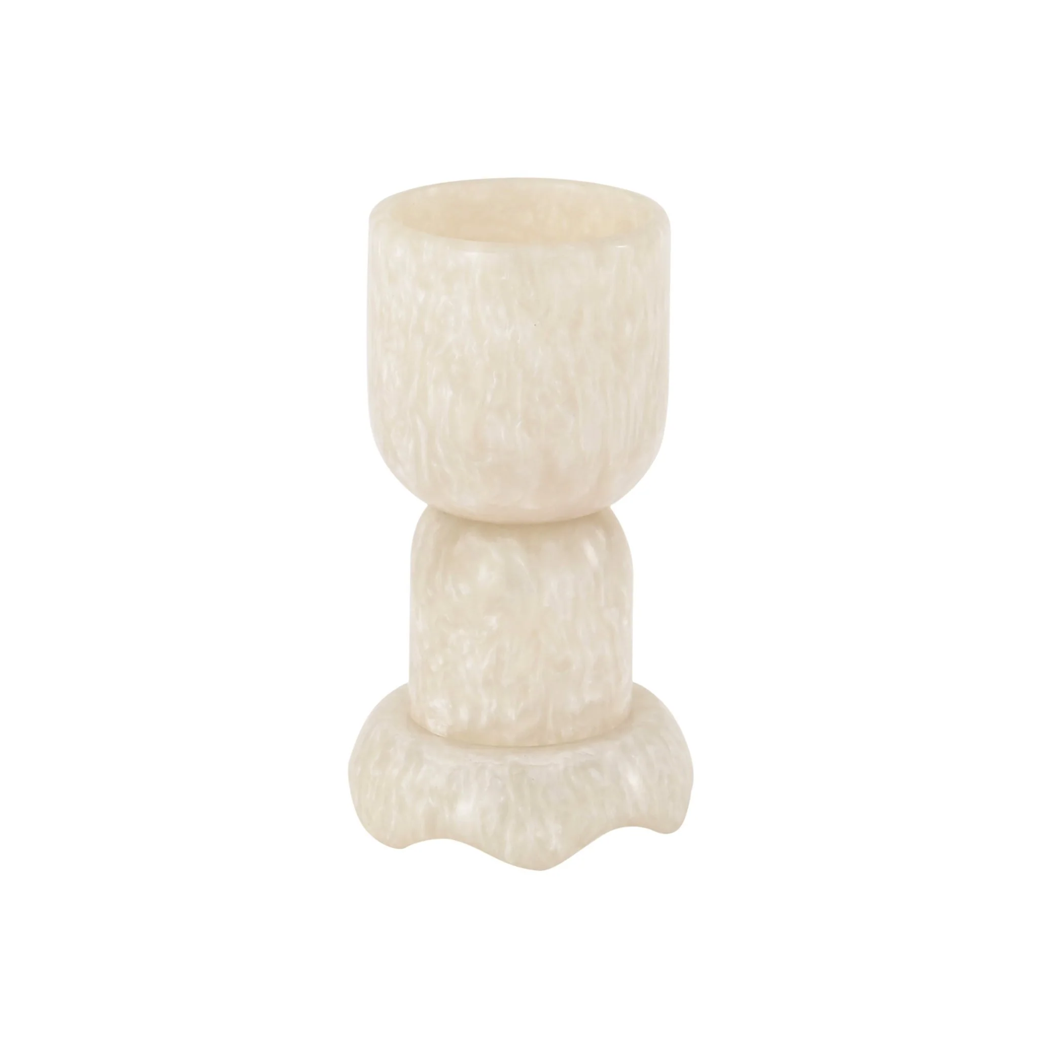 Platform Tan Swirl Resin Kiddush Cup - Image 4