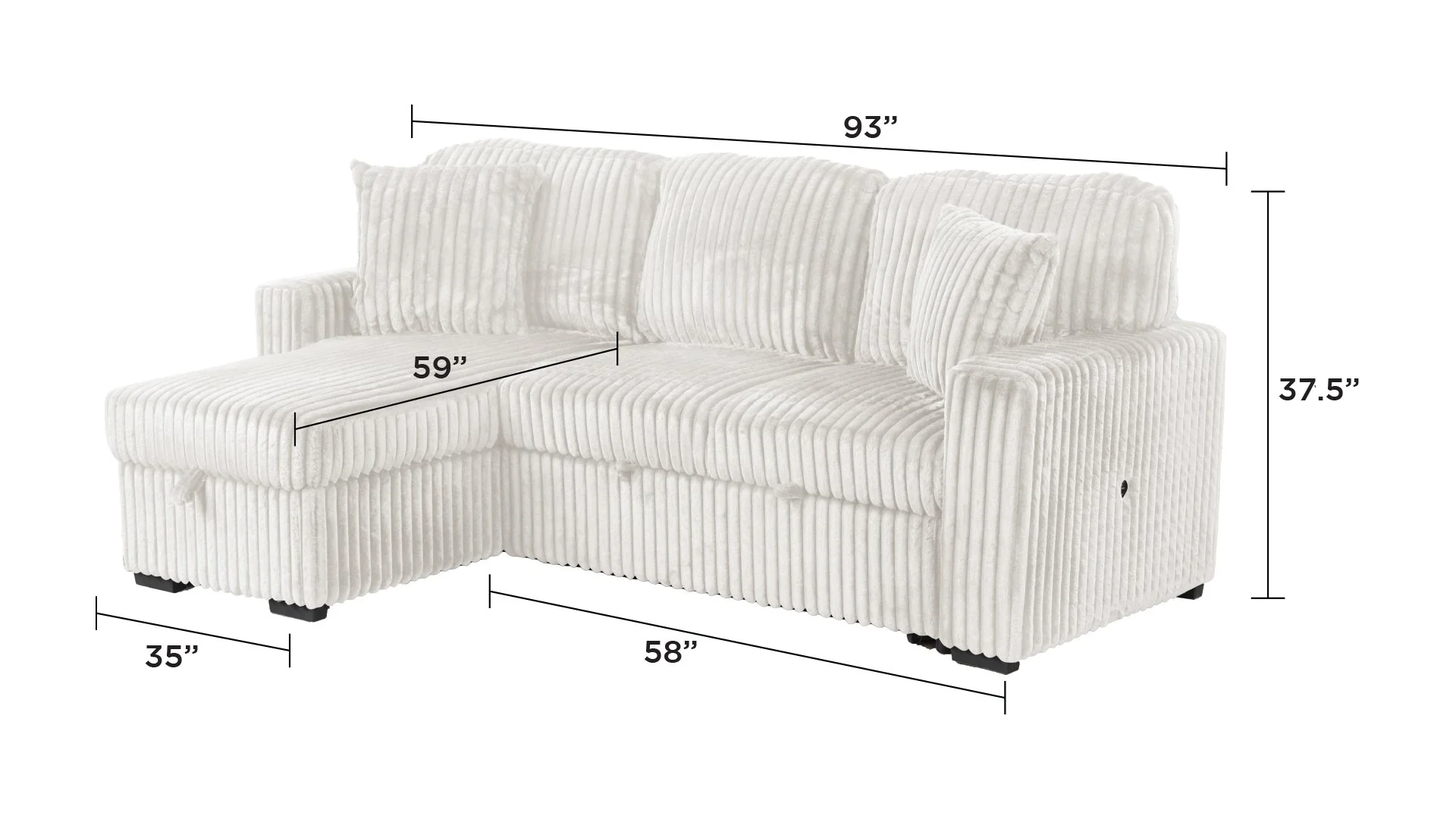 Plush Sectional Cream - Image 11